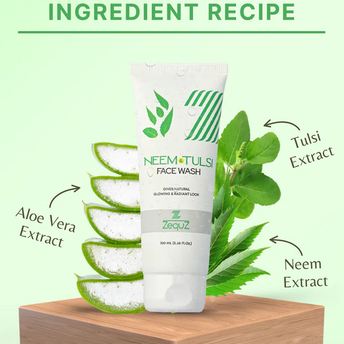 Neem & Tulsi Face Wash with Refillable Travel Perfume Spray Bottle Combo