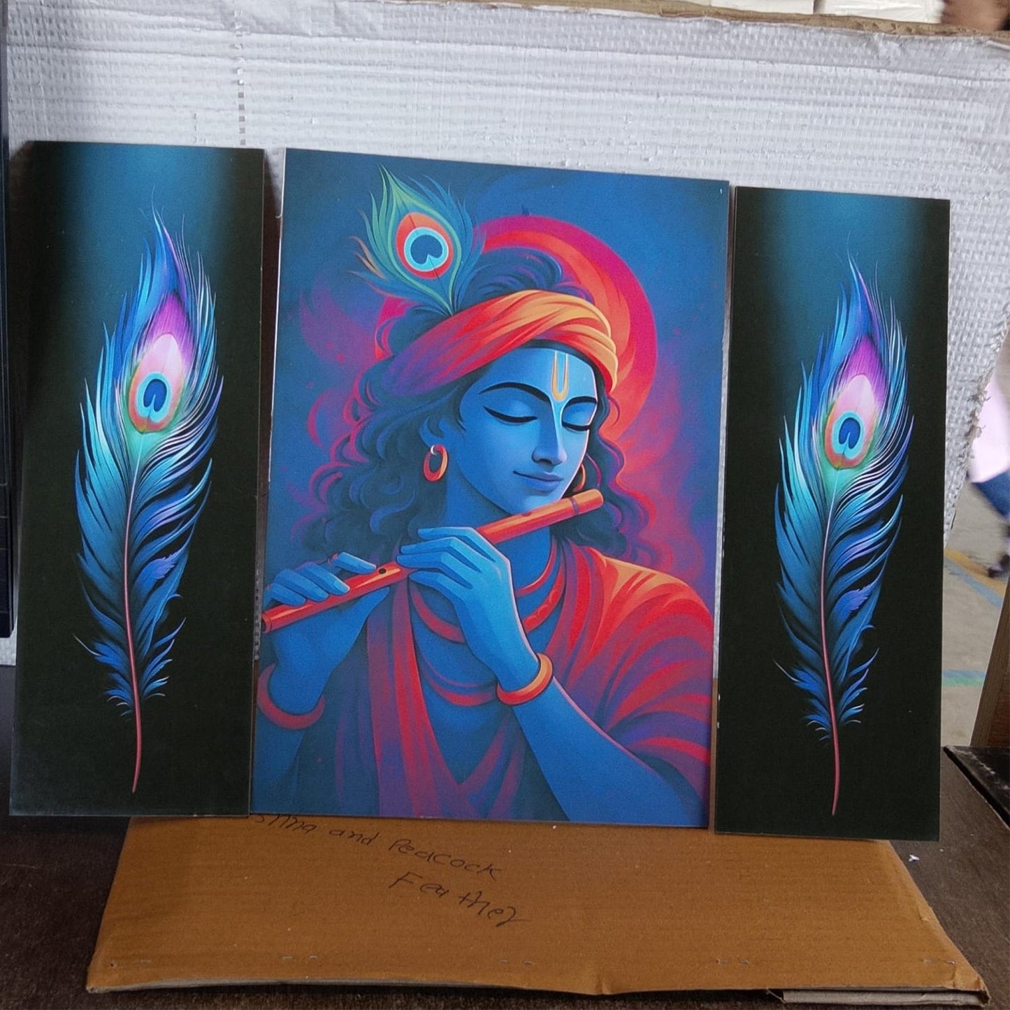 Krishna art frame 16x12 inch