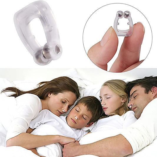 Silicone anti-snore nose clip in mirror lid case