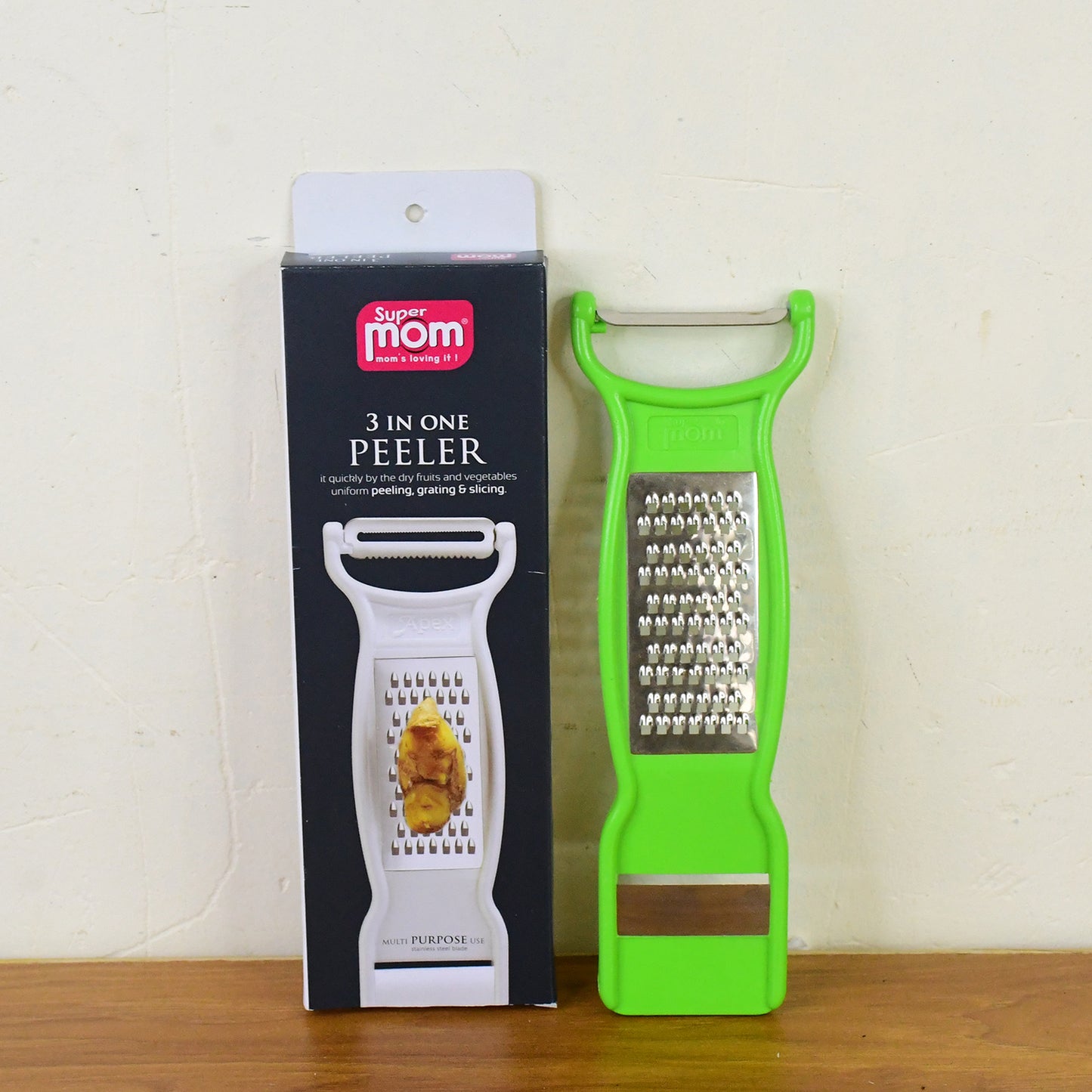 Supermom 3-in-1 Multi-Functional Stainless Steel Vegetable & Fruit Peeler (1 Pc)