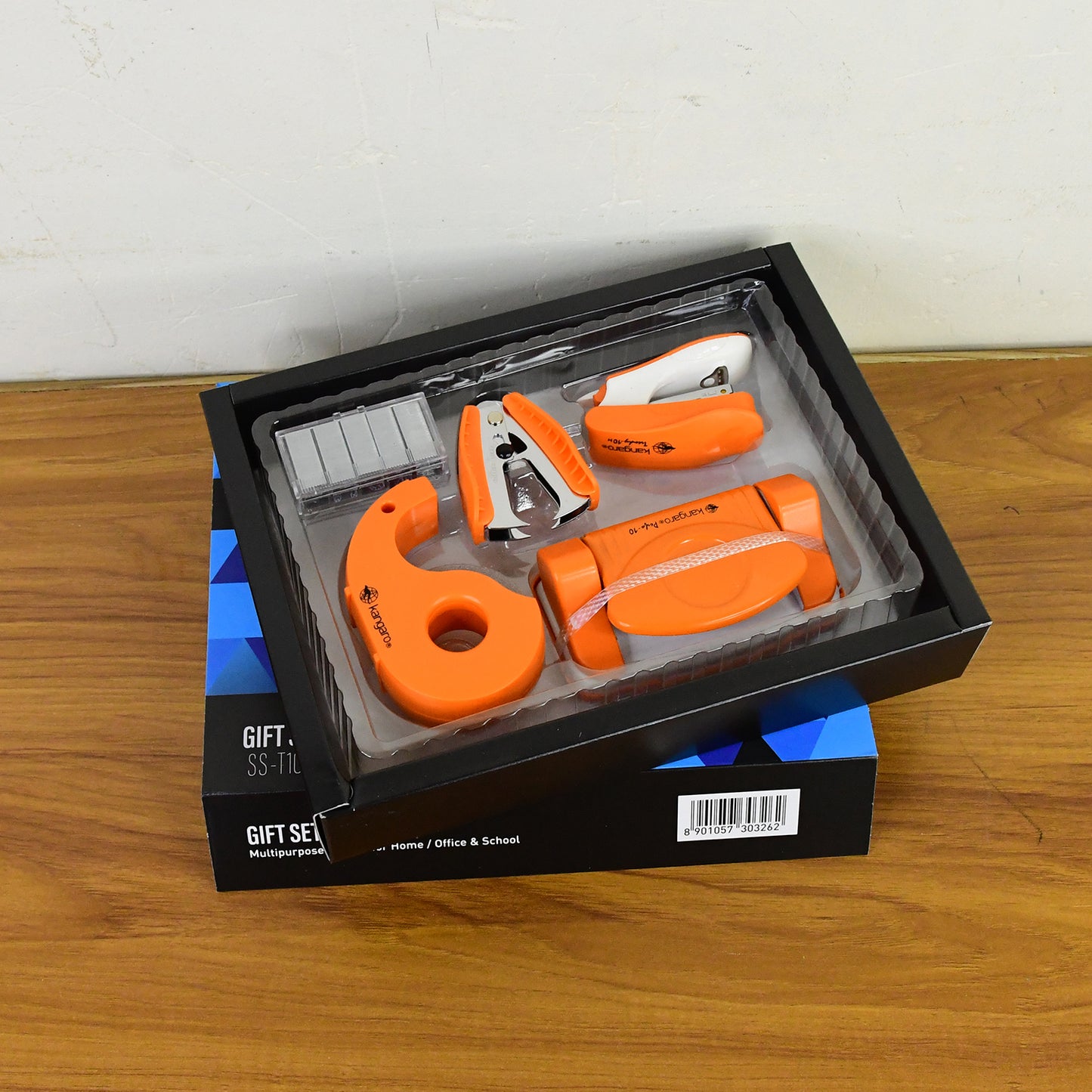 Kangaro 5-in-1 Stationery Gift Set Stapler, Staples, Staple Remover, Tape Dispenser