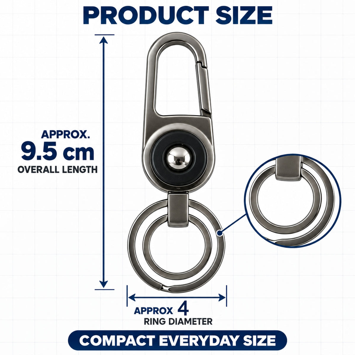Metal Keychain with Carabiner – Durable & Stylish Organizer