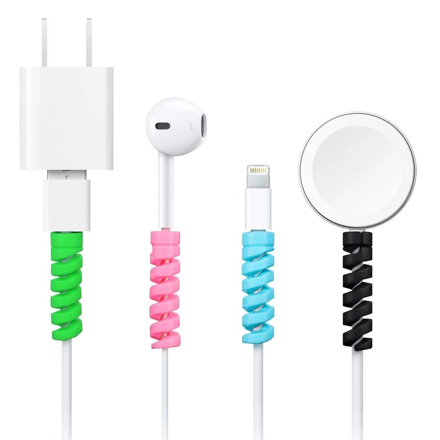 Spiral Charger Cable Protector Data Cable Saver Charging Cords Protective for All Universal Cable Cover (Pack of 10)