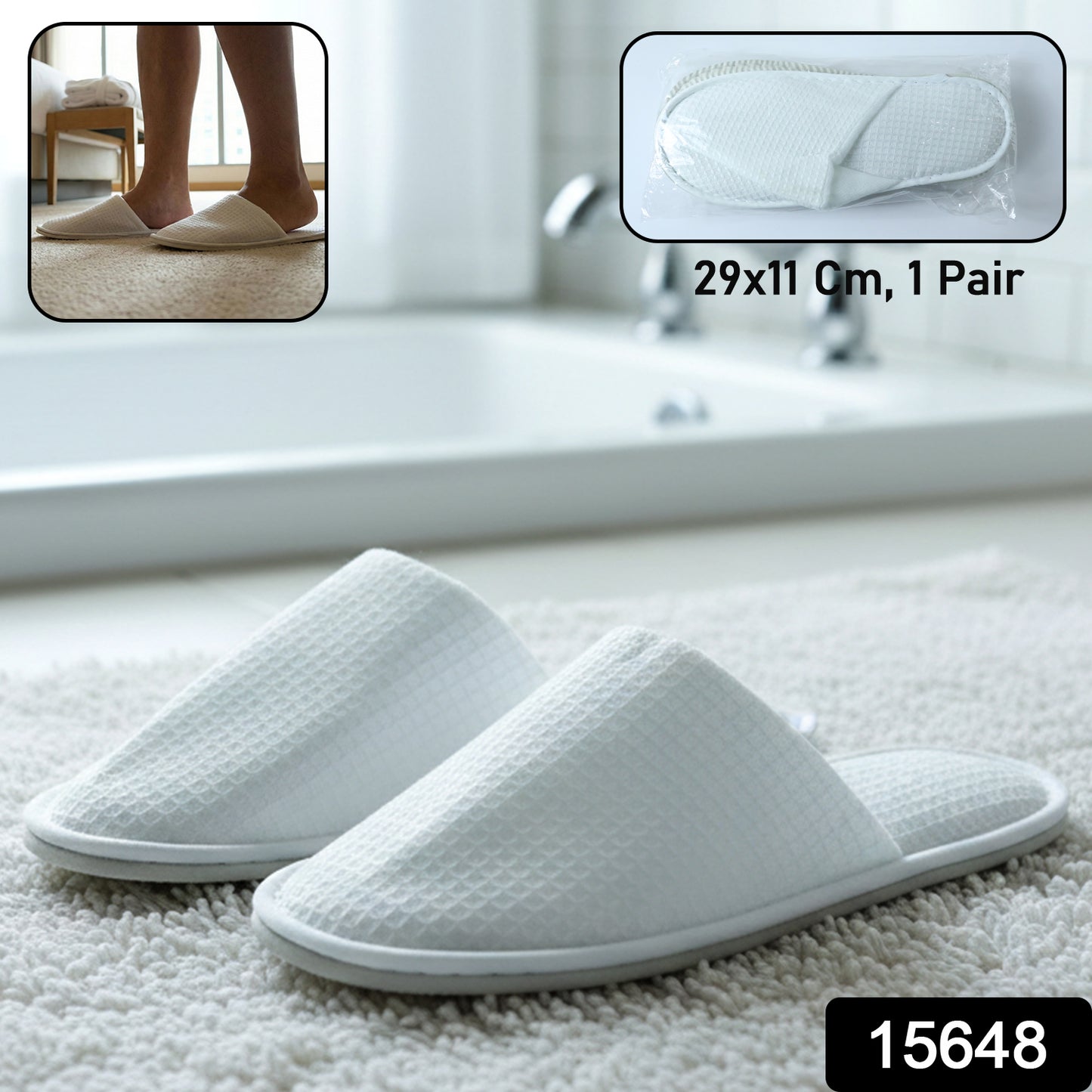 Hotel & Spa Soft Slippers for Guests (29 × 11 Cm, 1 Pair)