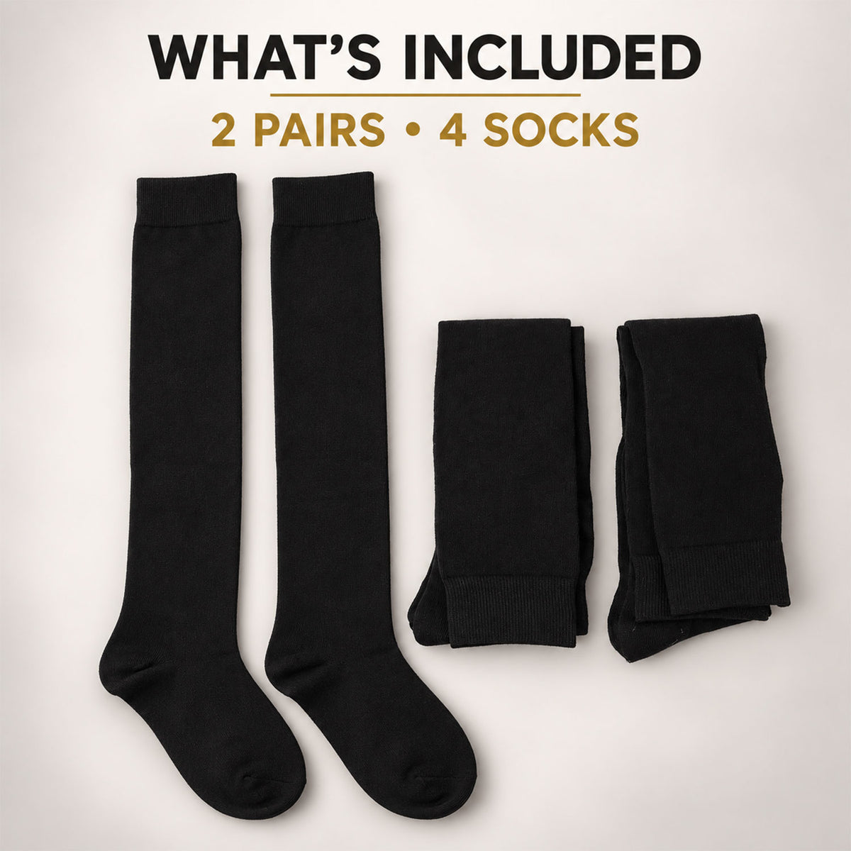 Long Soft Stretchable Over Knee Socks for Everyday Casual Wear and Style (2 Pair)
