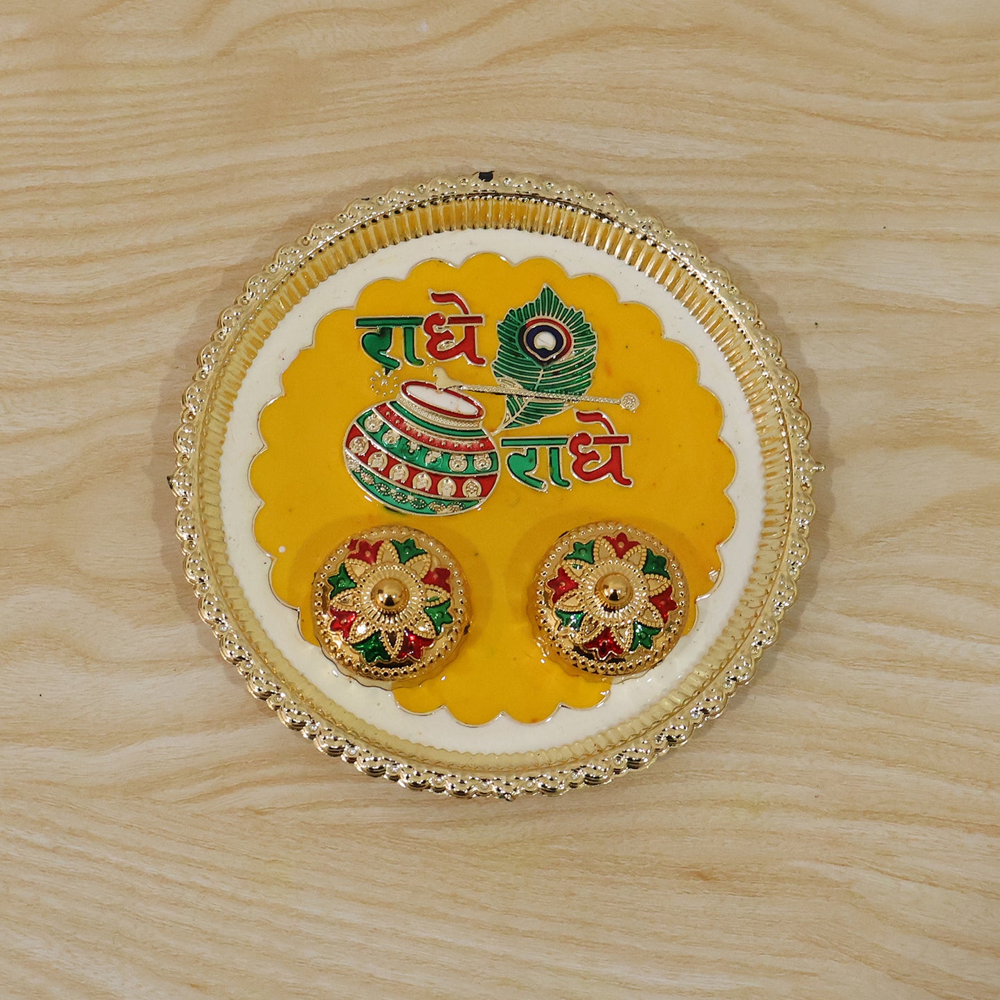 Traditional Kumkum Pooja Thali Set for Puja Rituals and Festivals (1 Pc)