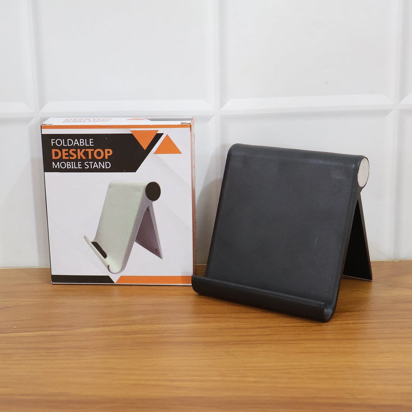 Custom Plastic Foldable Desktop Mobile Stand (1 Pc / Black)