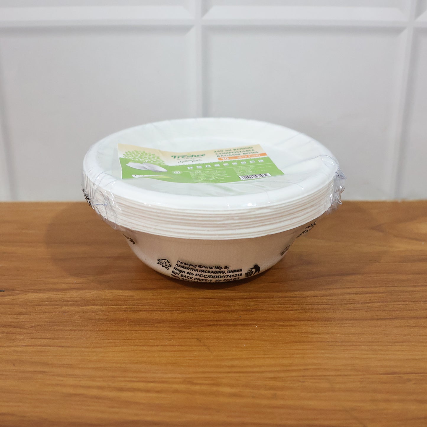 Freshee 240 ml Compostable Bagasse Bow (10 Pc)