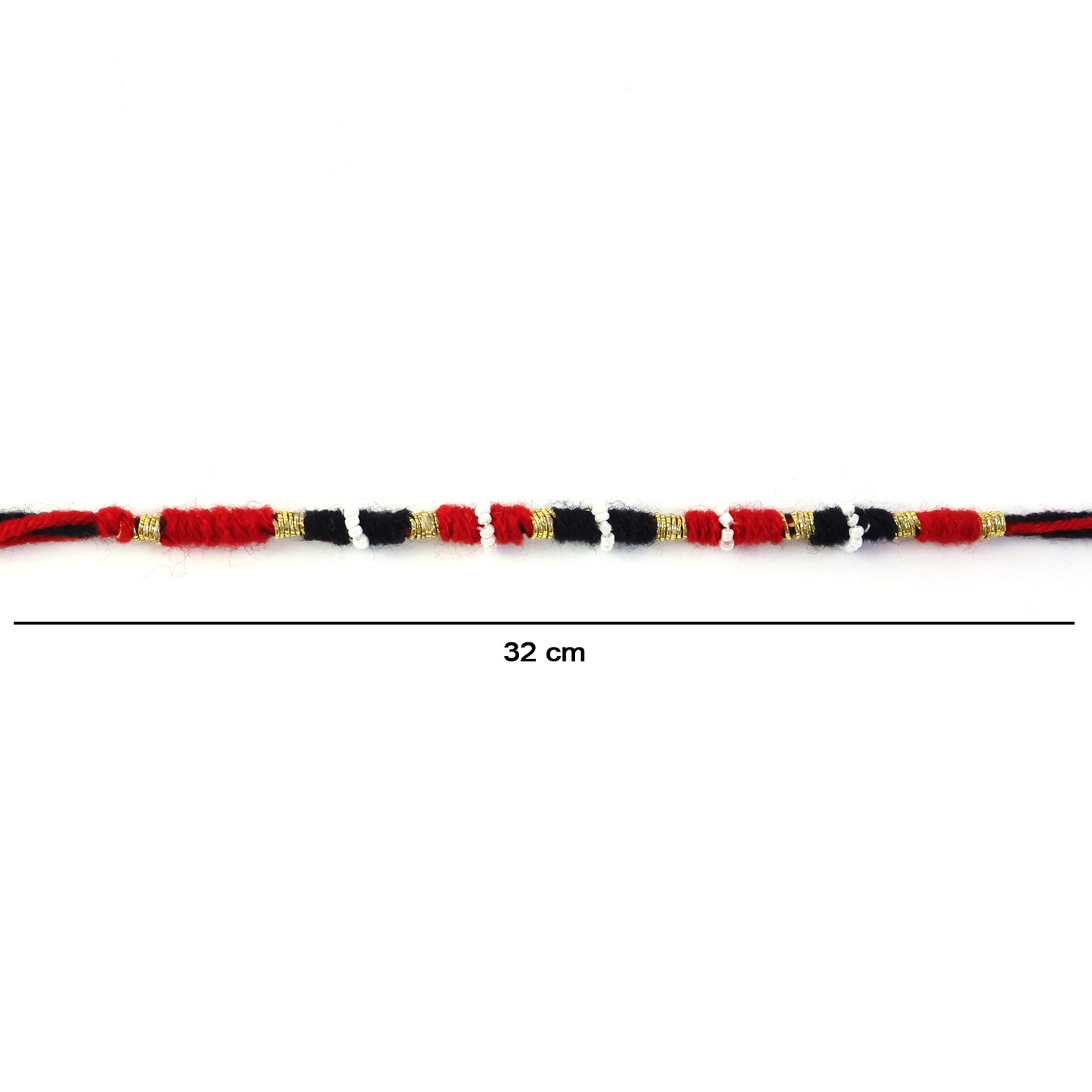 Decorative Red and Black Thread Rakhi