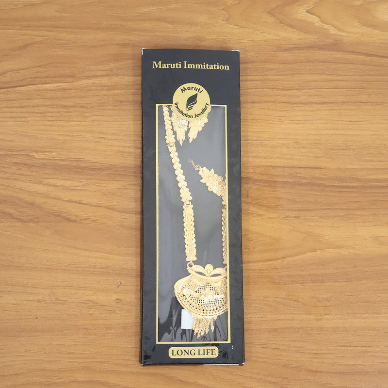 Royal Heritage Gold-Plated Bridal Necklace Set for Weddings