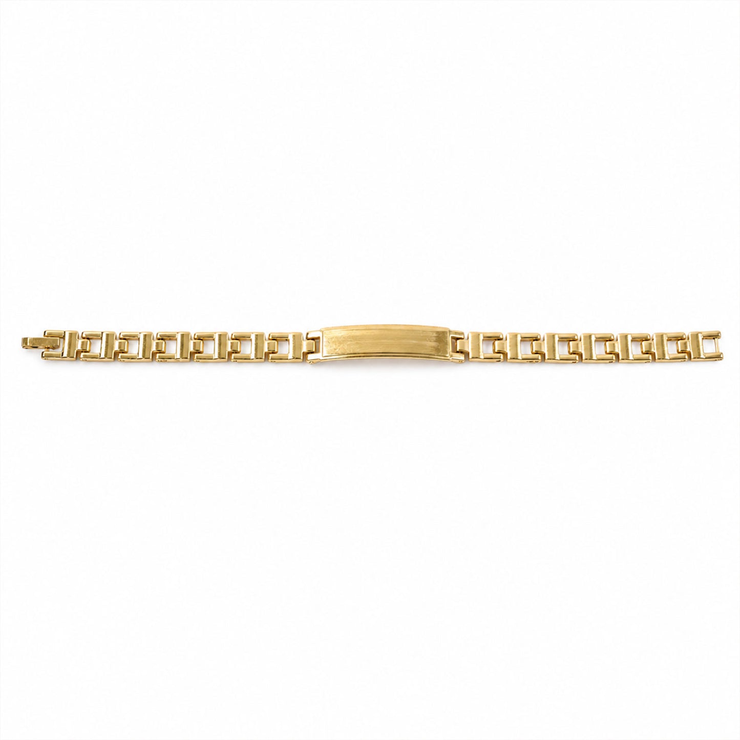 Customized Name Engraved Golden Plate Link Chain Bracelet (1 Pc)