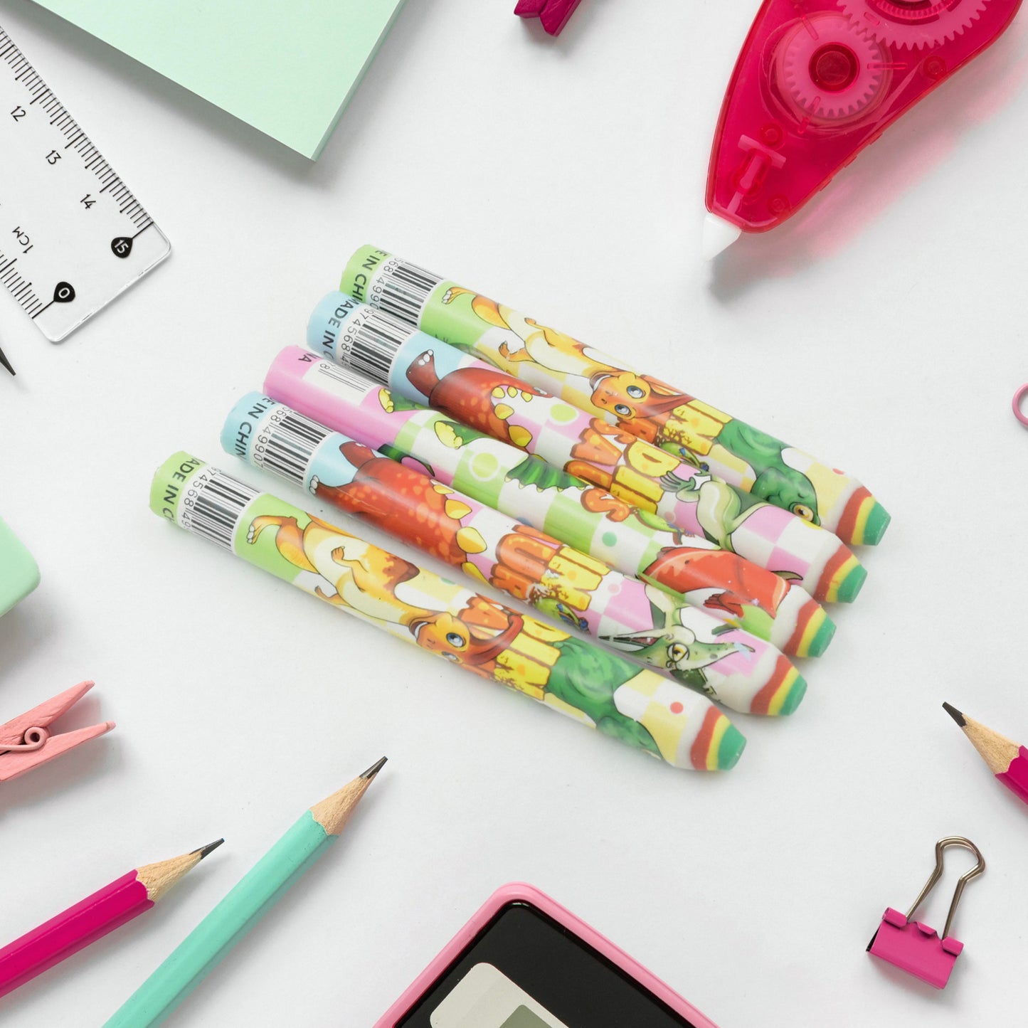 बच्चों के लिए अलग-अलग आकार के फैंसी इरेज़र - रेनबो इरेज़र, बच्चों के लिए स्टेशनरी गिफ्ट, बच्चों के लिए पेंसिल के आकार का इरेज़र, स्कूली बच्चों के लिए/बच्चों के लिए जन्मदिन का रिटर्न गिफ्ट (48 पीस सेट)