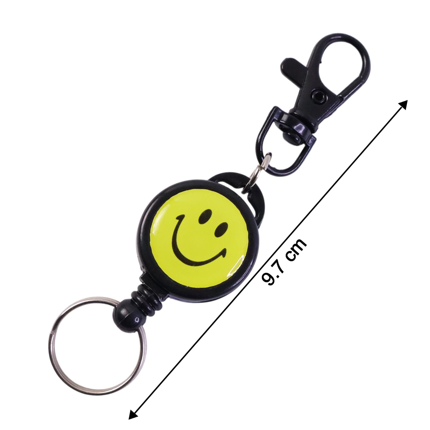 Smiley Face Retractable Keychain (1 Pc)