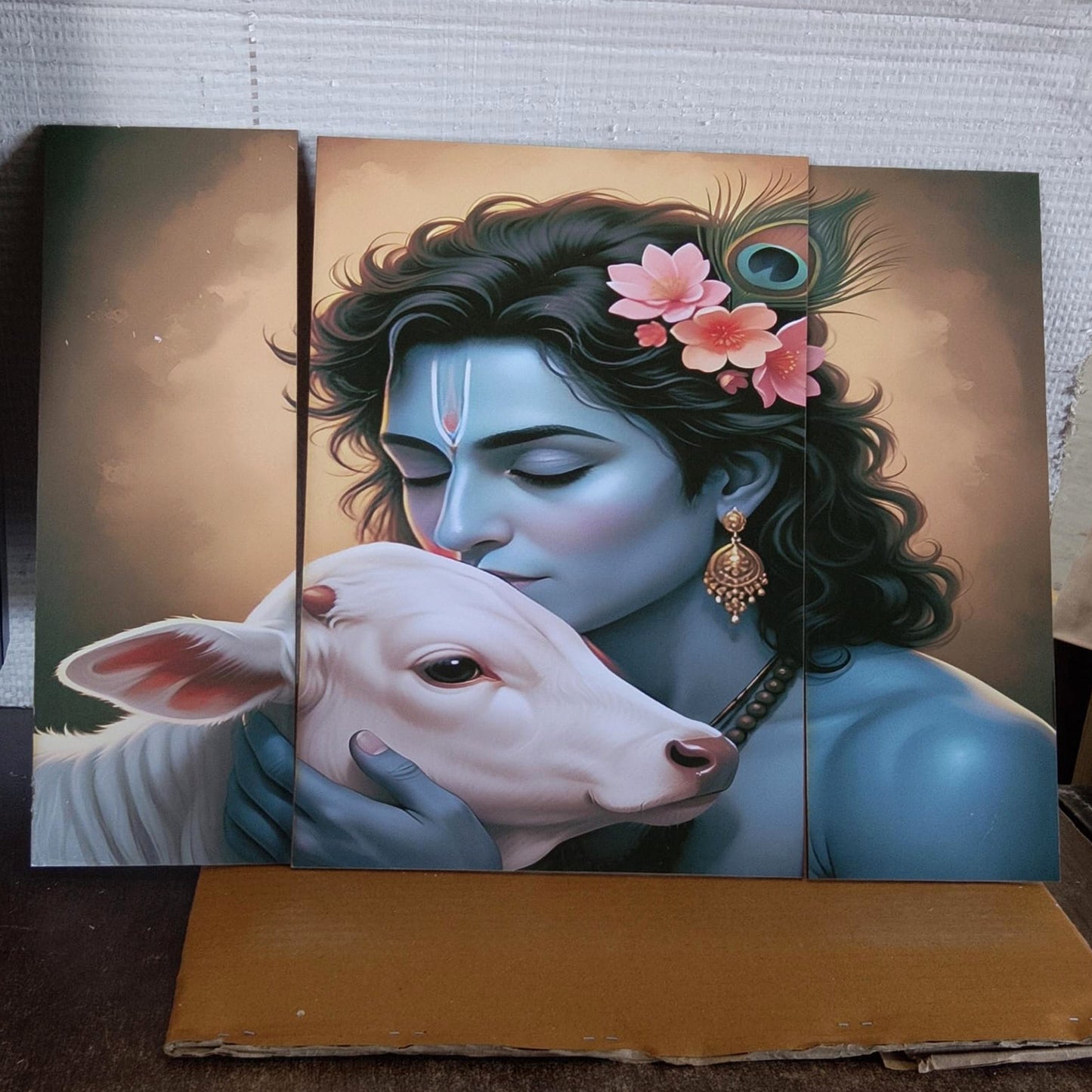 Krishna cow wall frame gift