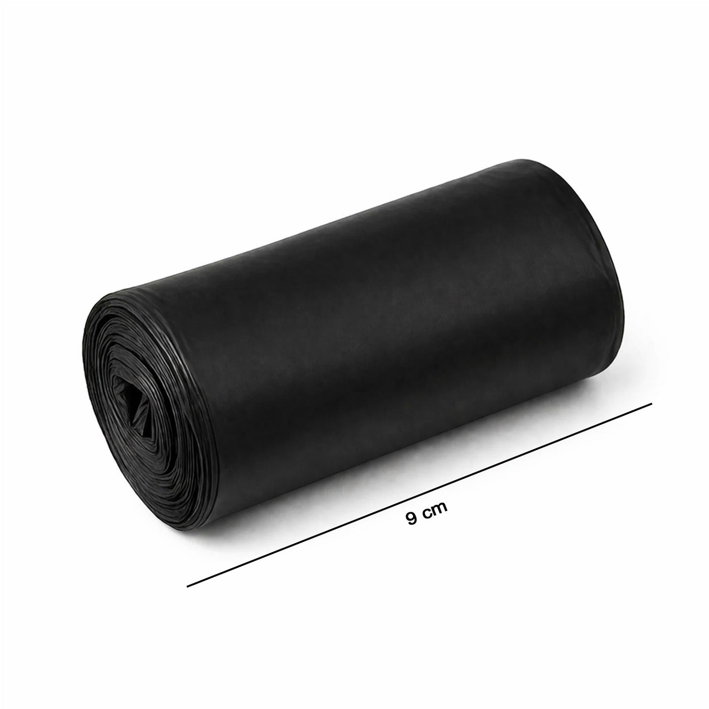 Pack of 50 durable garbage bags in roll format for hygienic waste management
