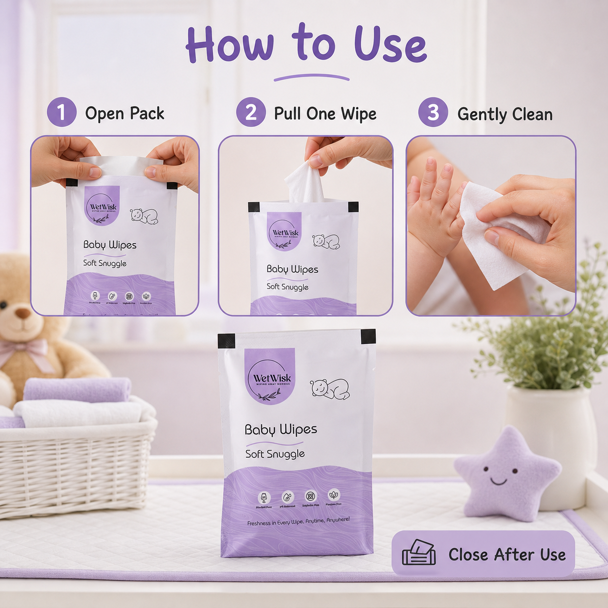 Baby wipes how to use