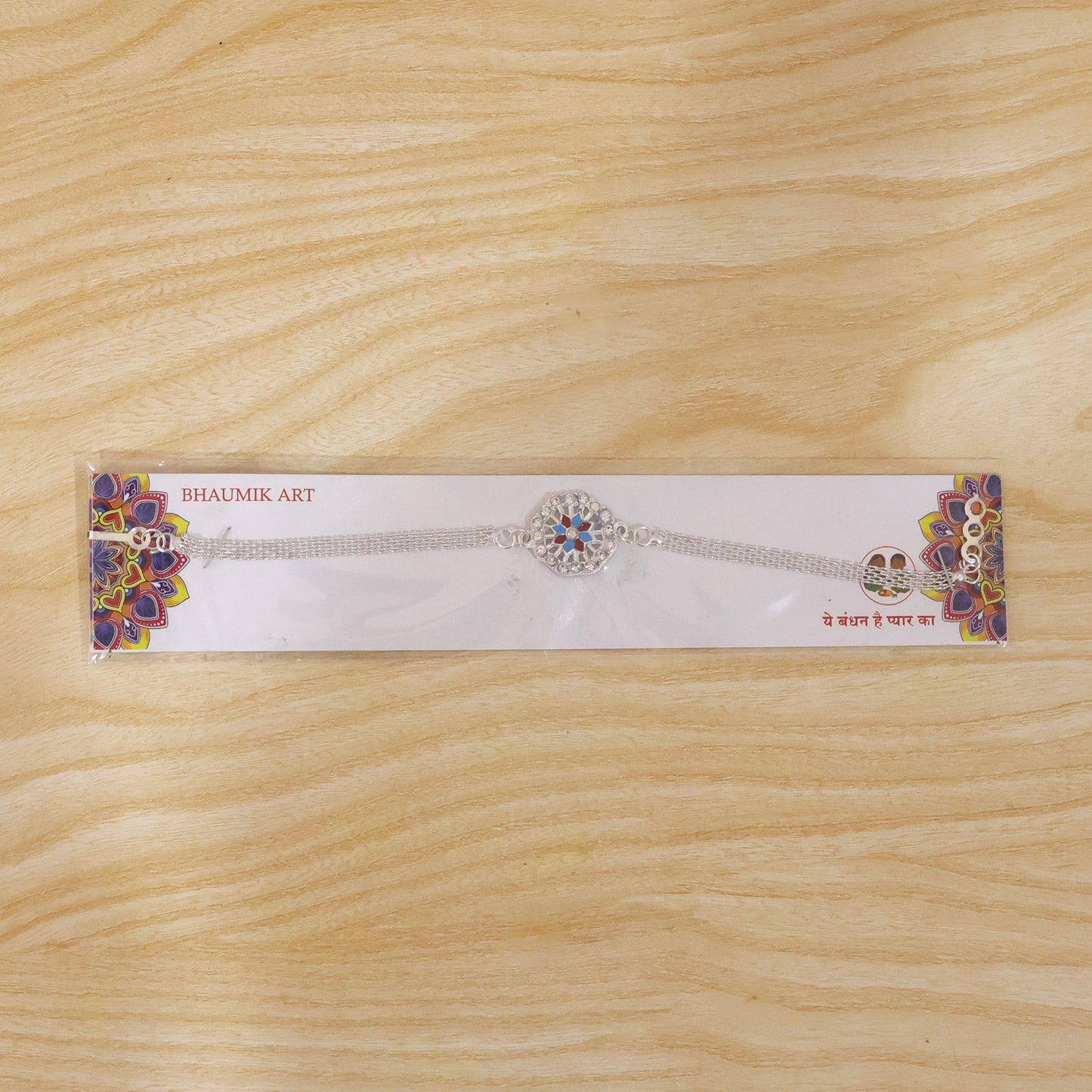 Classic Crystal Studded Rakhi Bracelet for Raksha Bandhan (1 Pc)