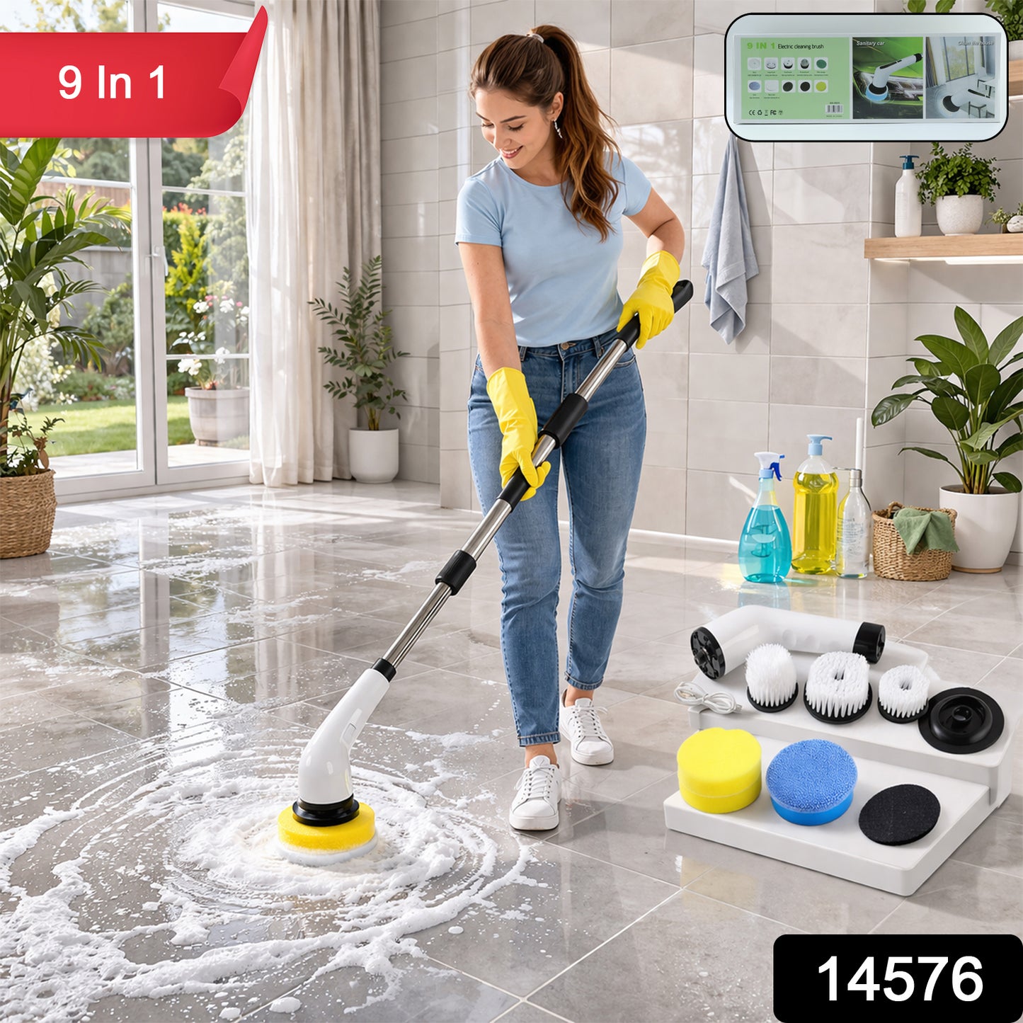 9-in-1 Electric Spin Scrubber - (1 Set)