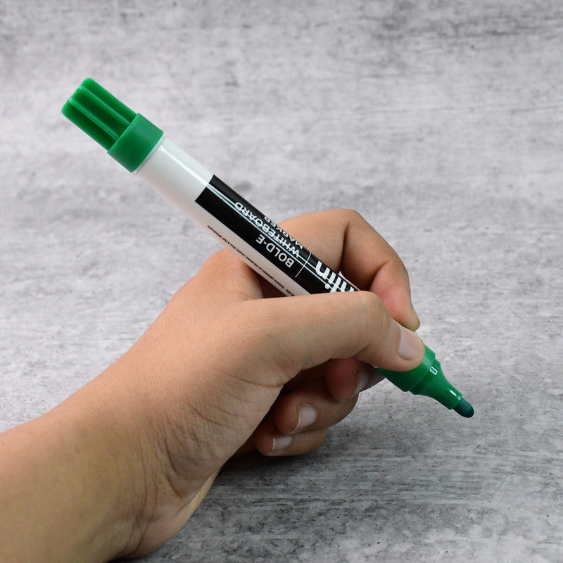 Camlin Bold-E Whiteboard Marker – Green Color Bold Writing Refillable Markers (Pack of 10)