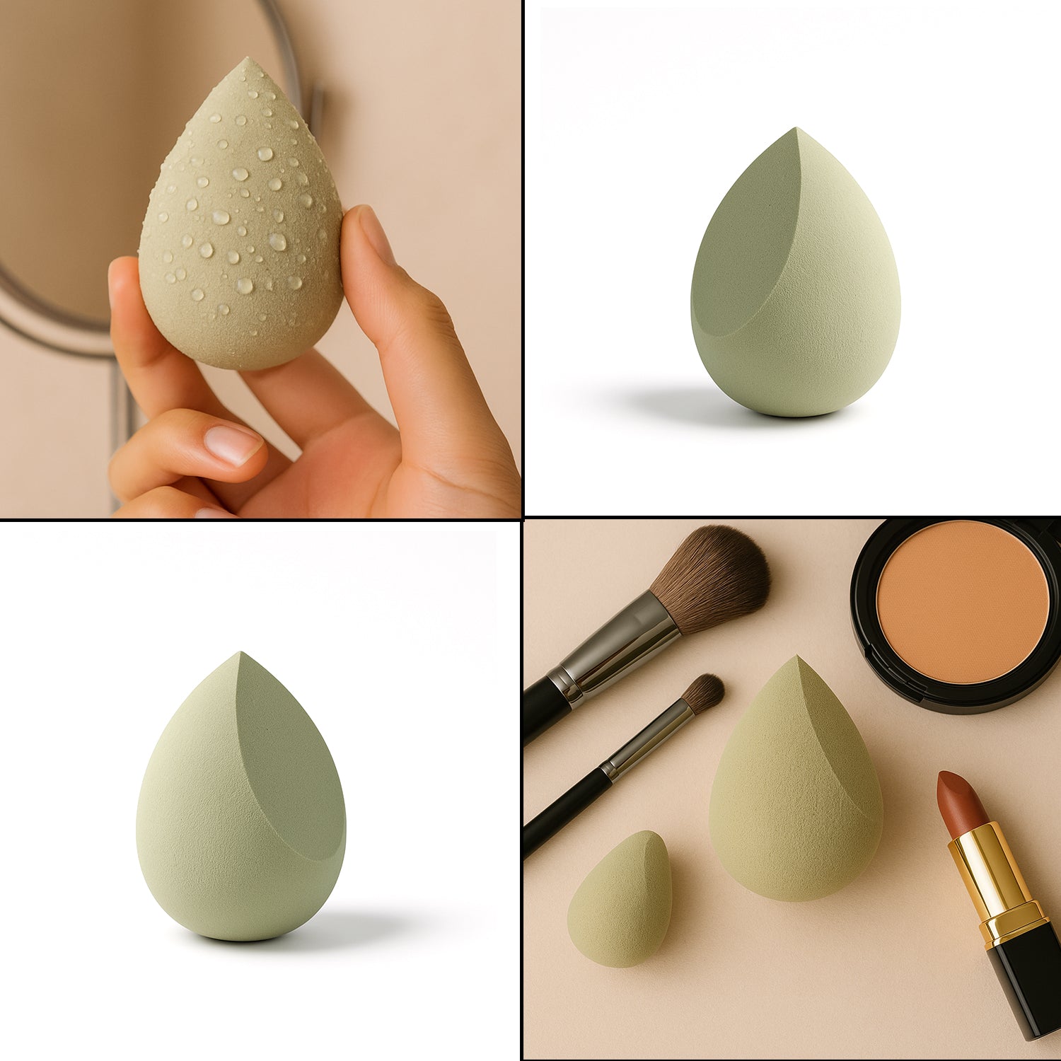Makeup Sponge for blending liquid Foundations, Powders, and Creams (Multicolor / 1 Pc)