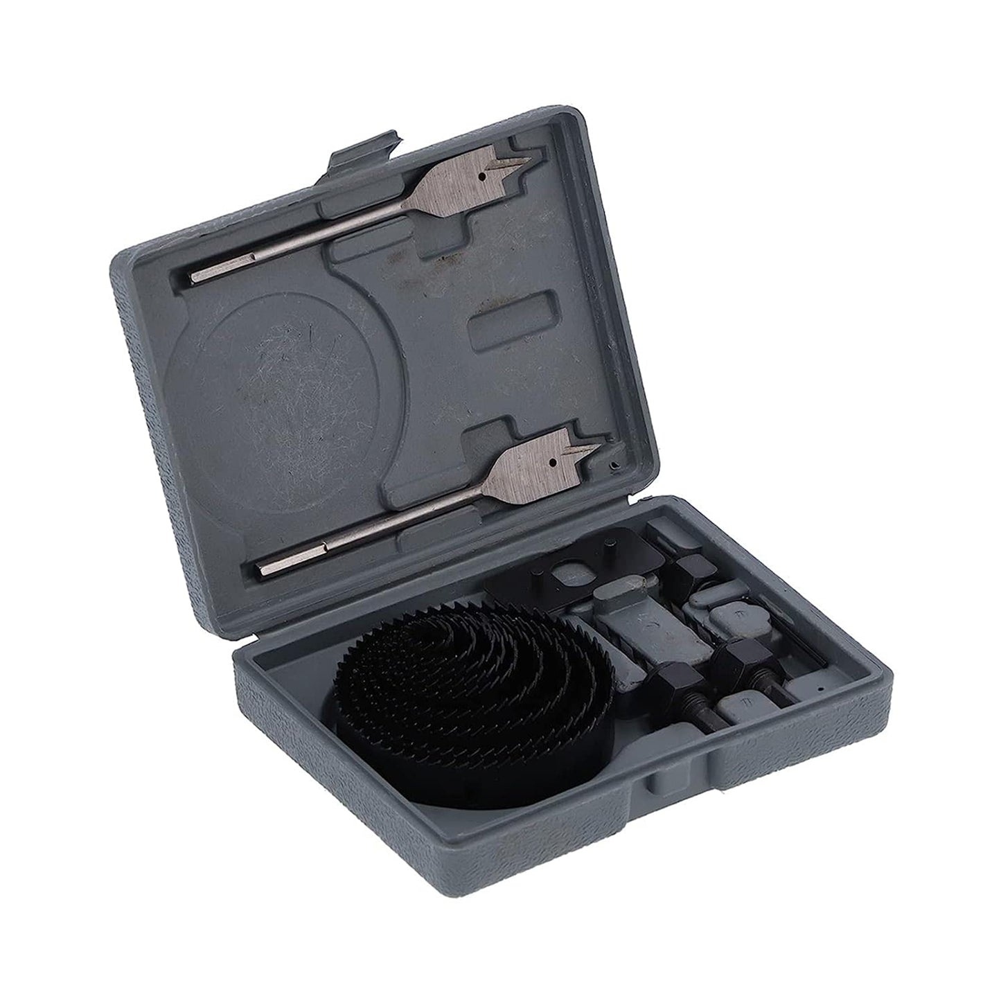 7576 ડ્રિલ હોલ કટર, પીસીવી કાપવા માટે કાર્બન સ્ટીલ ઉચ્ચ ચોકસાઈવાળા છિદ્રો કાપવા માટે પ્લાસ્ટિક કાપવા માટે લાકડાના છિદ્ર સો કીટ (18 પીસી સેટ)