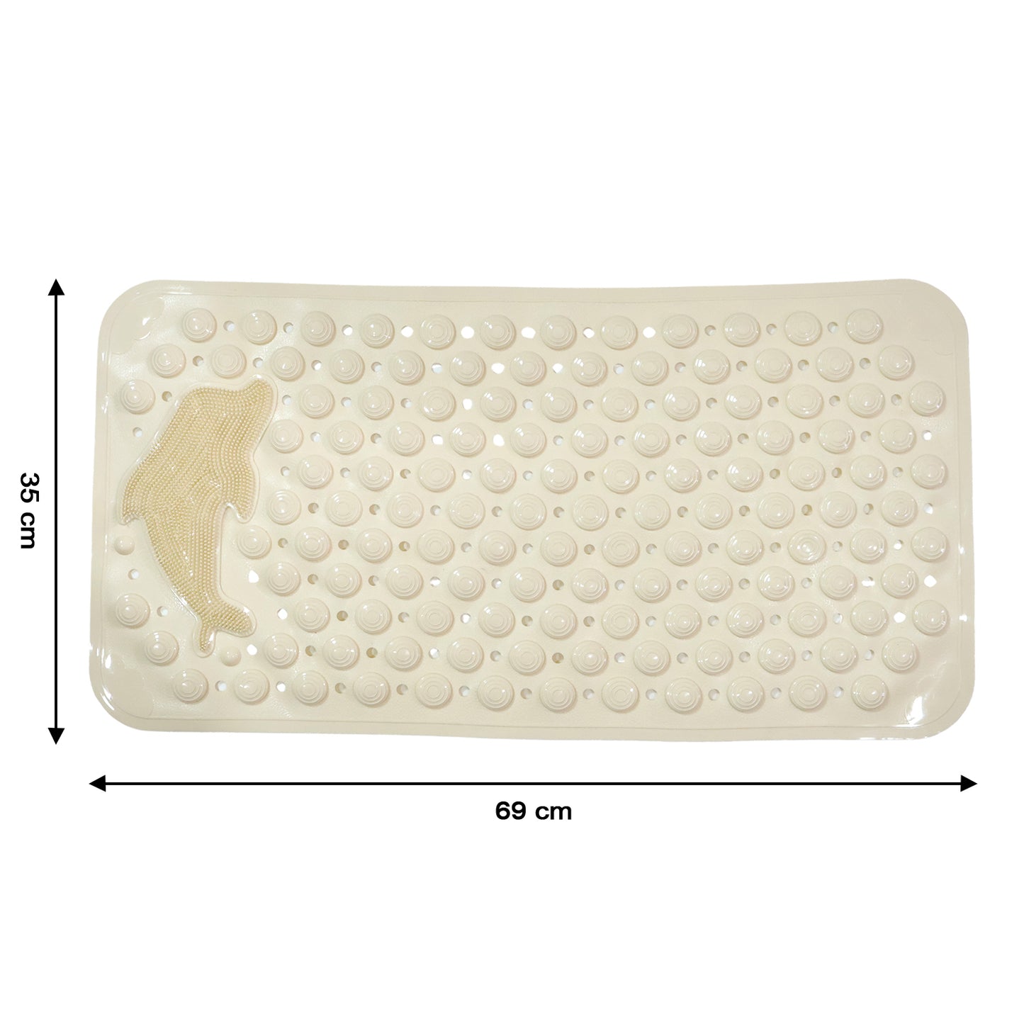 Bathroom safety bath mat on wet floor