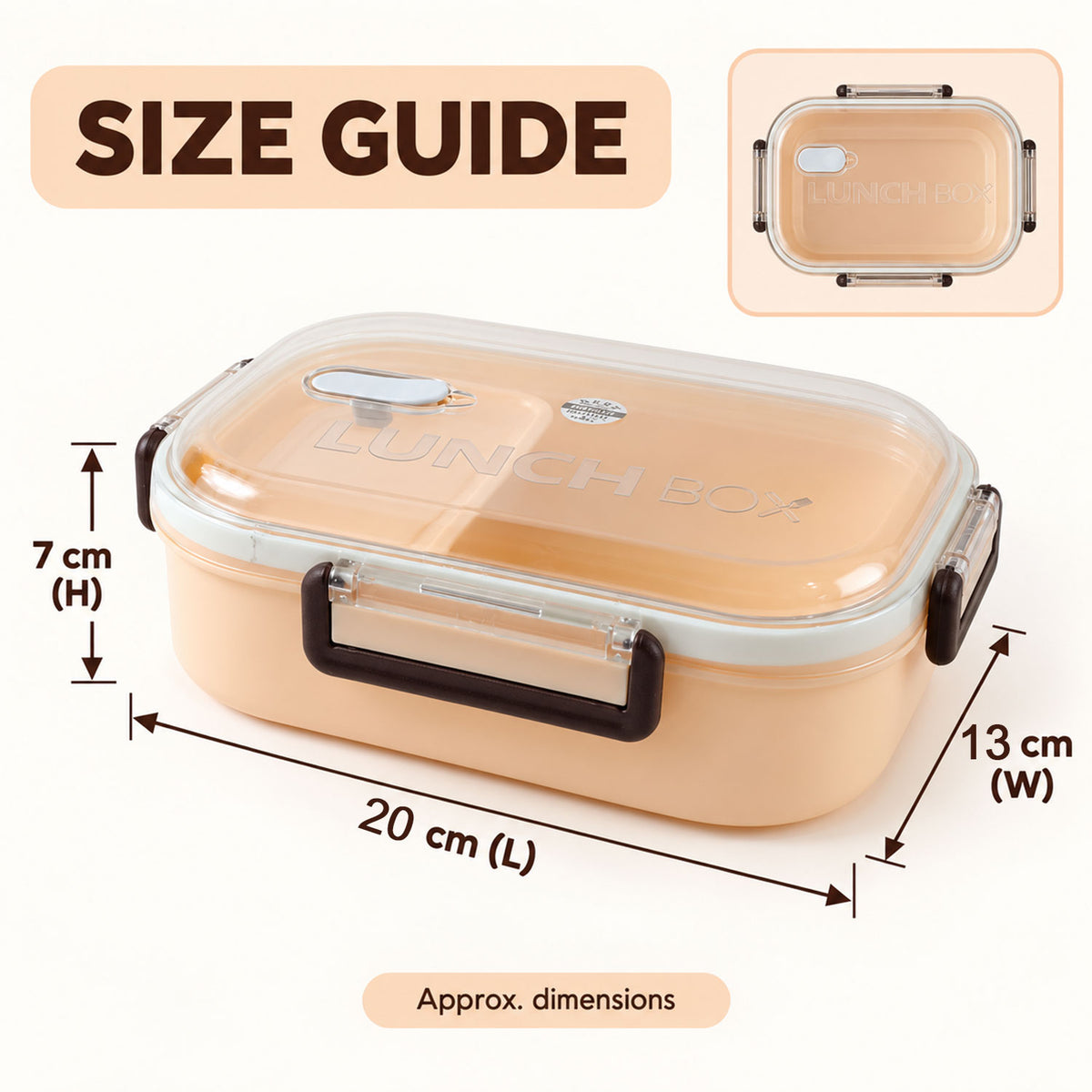 Leak-Proof Lunch Box – 2 Compartments with Spoon