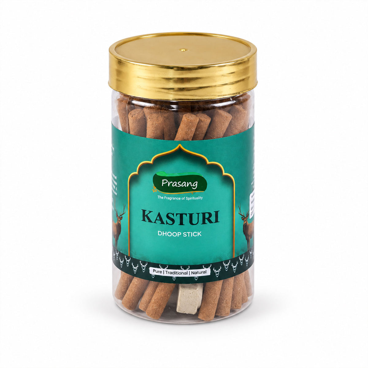 Kasturi Dhoop Sticks Jar with Holder for Daily Puja and Home Fragrance (100 Gm)