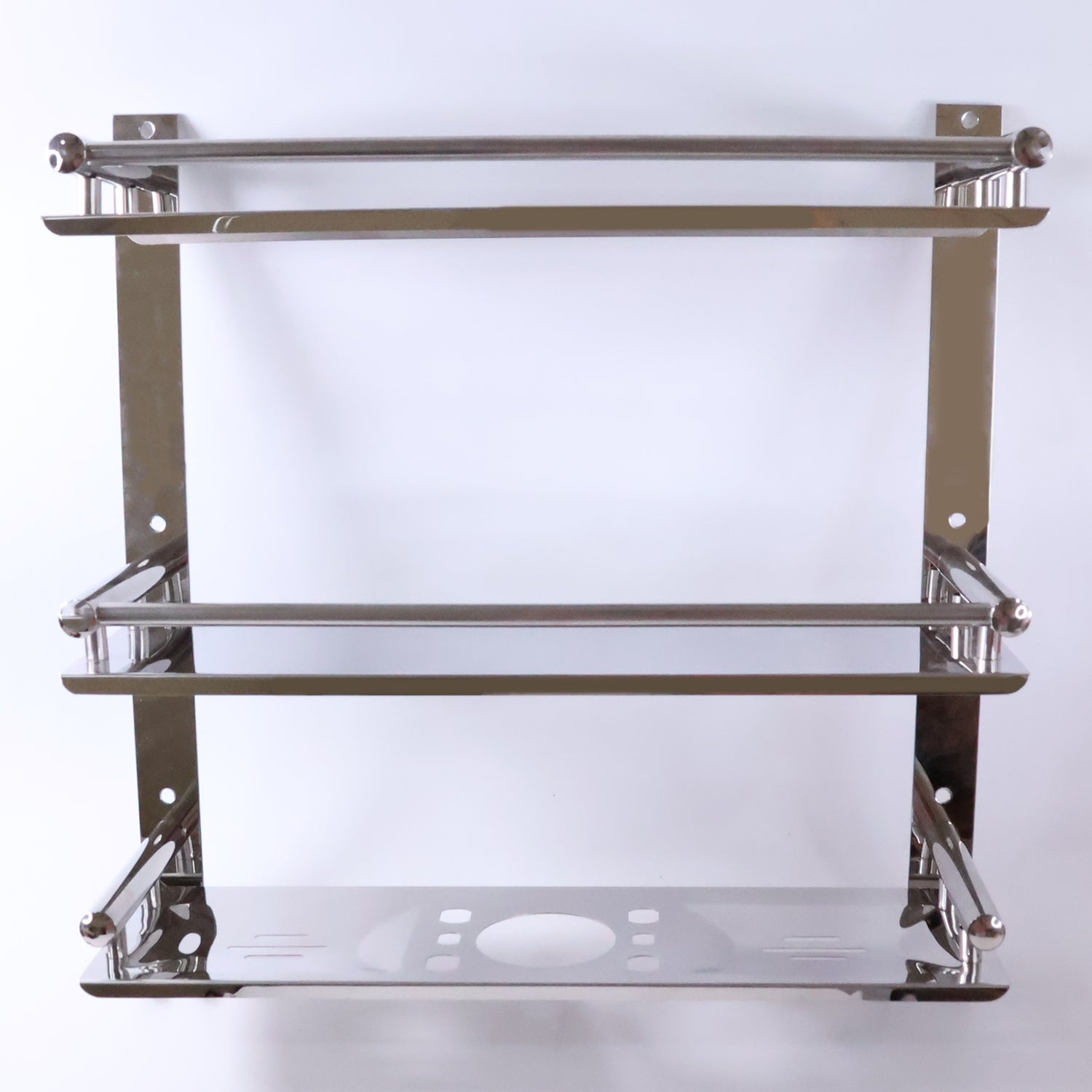 Stainless Steel 6 In 1 Multipurpose Bathroom Shelves Rack (15Inch)