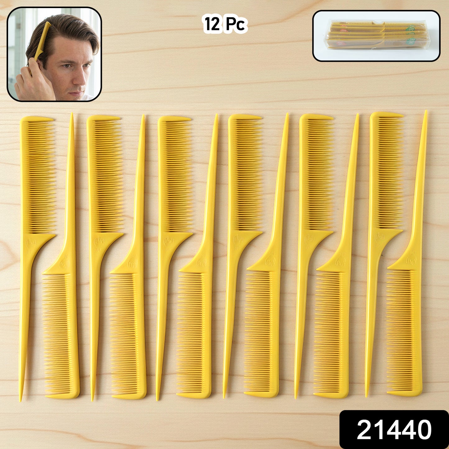 salon tail comb set for sectioning and styling hair