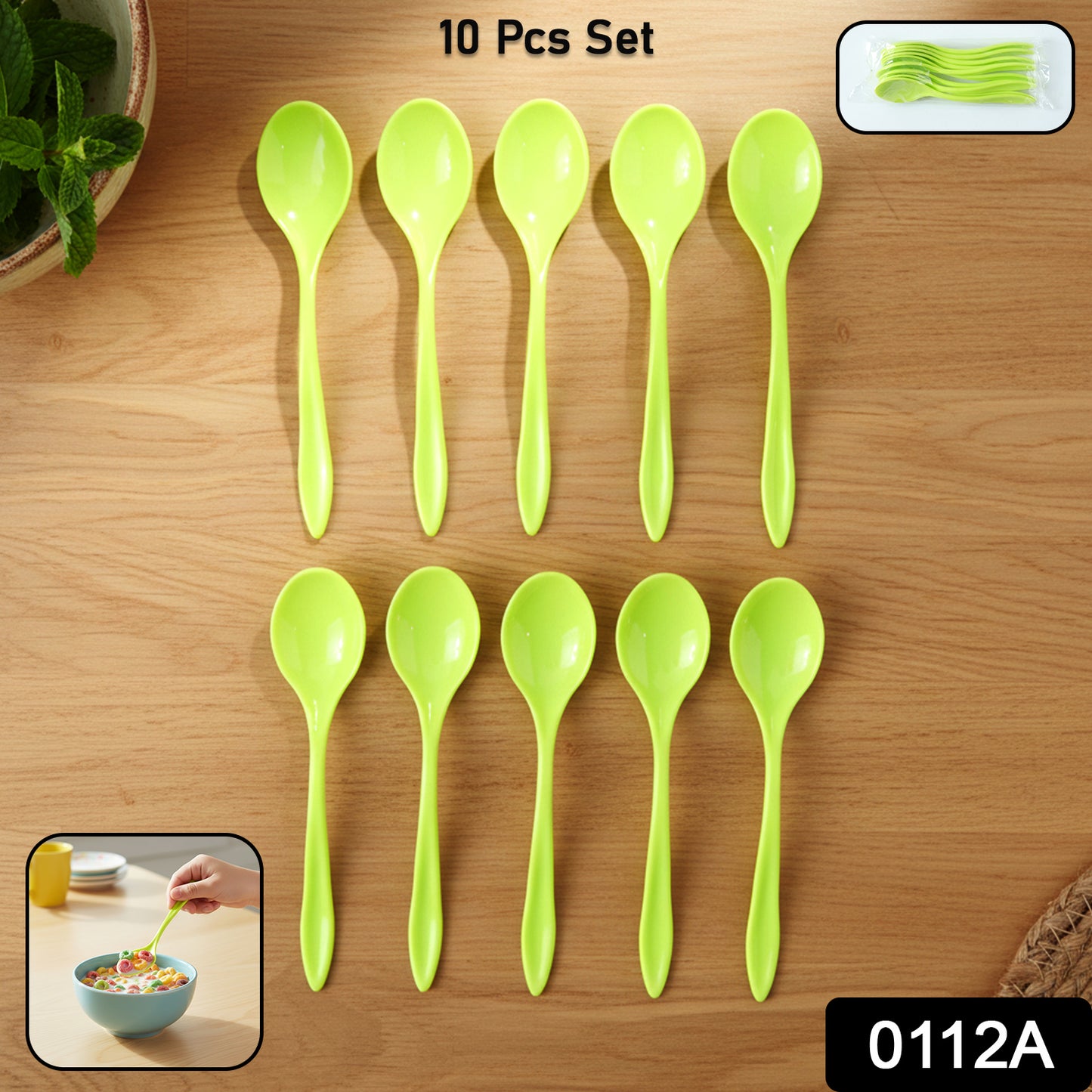 Close-up of the fancy spoon showing smooth plastic design