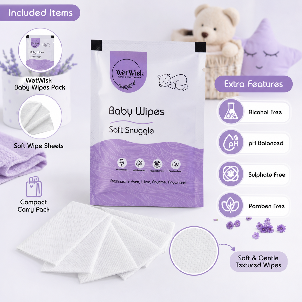Baby wipes components features