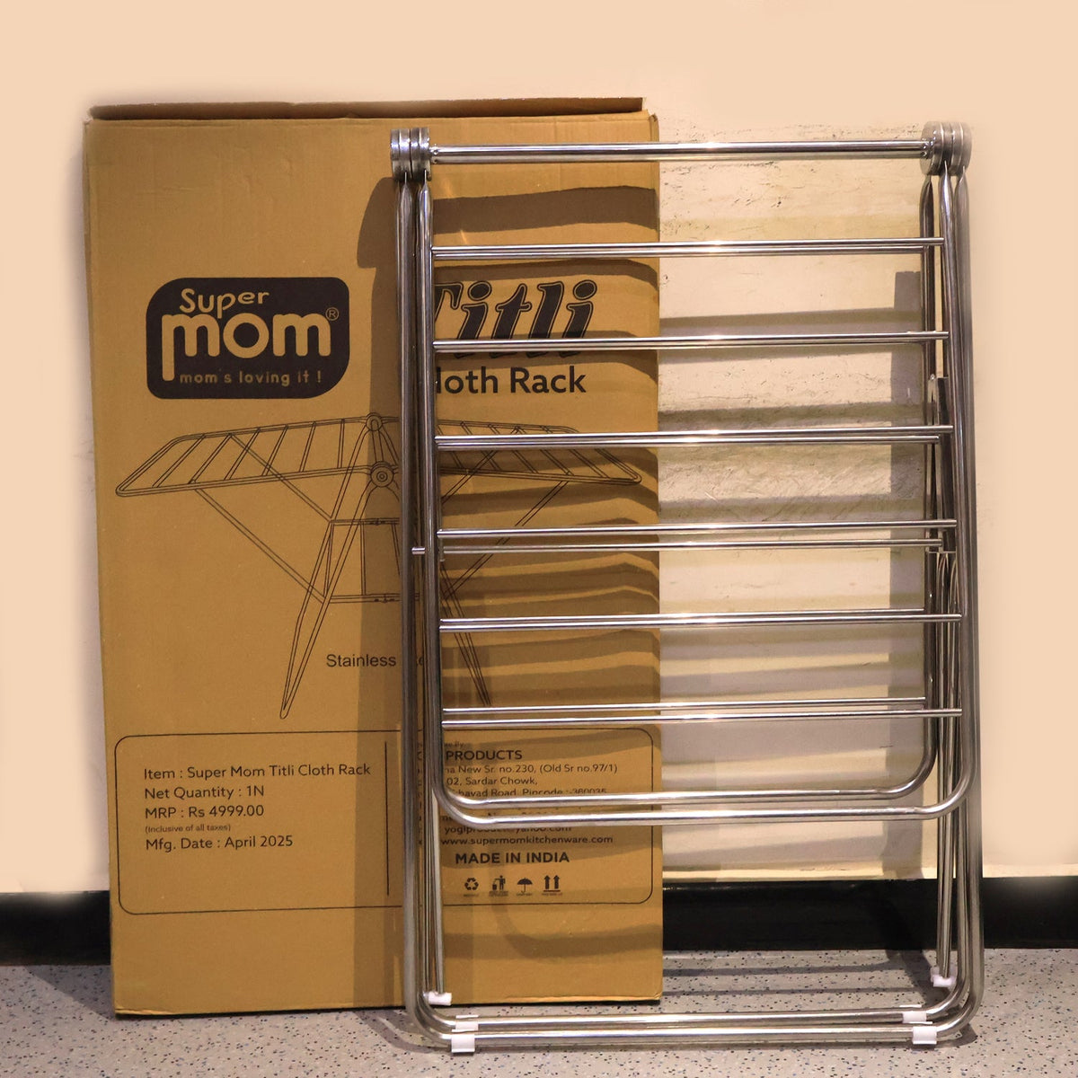 Cloth Drying Stand – Heavy Duty Foldable Stainless Steel Laundry Rack