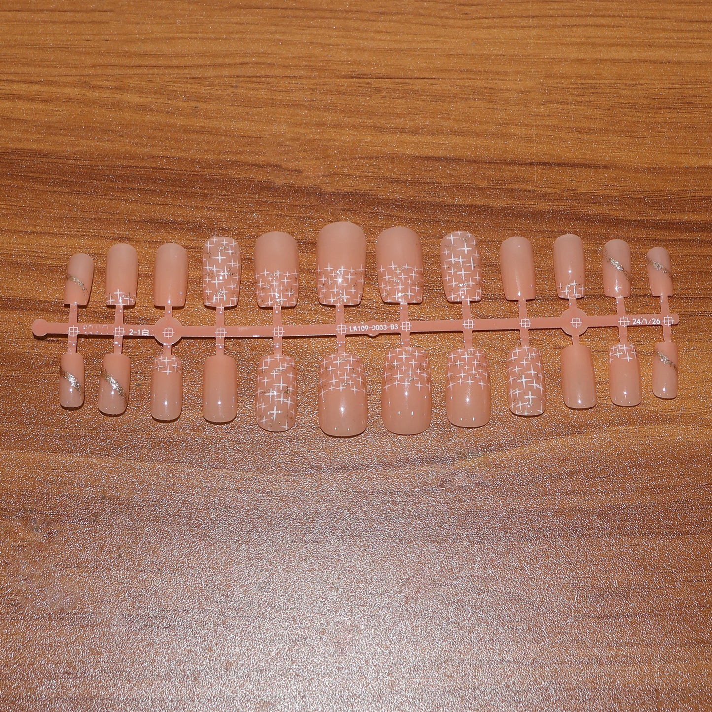 Elegant Nude Glossy Artificial Nail Tips fake nails (24 Pc Set)