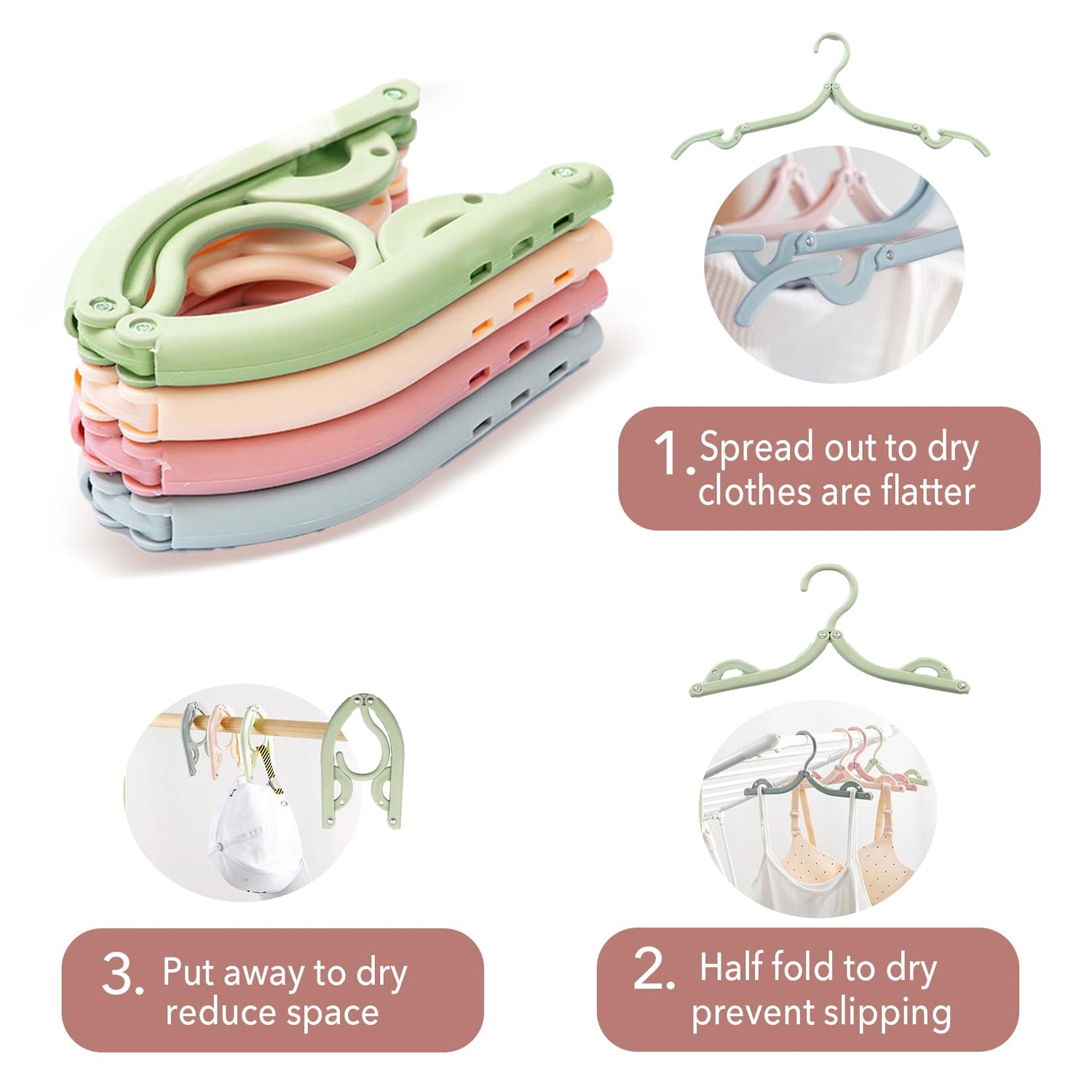 Travel Hangers, Portable Folding Clothes Hangers (1 Pc)