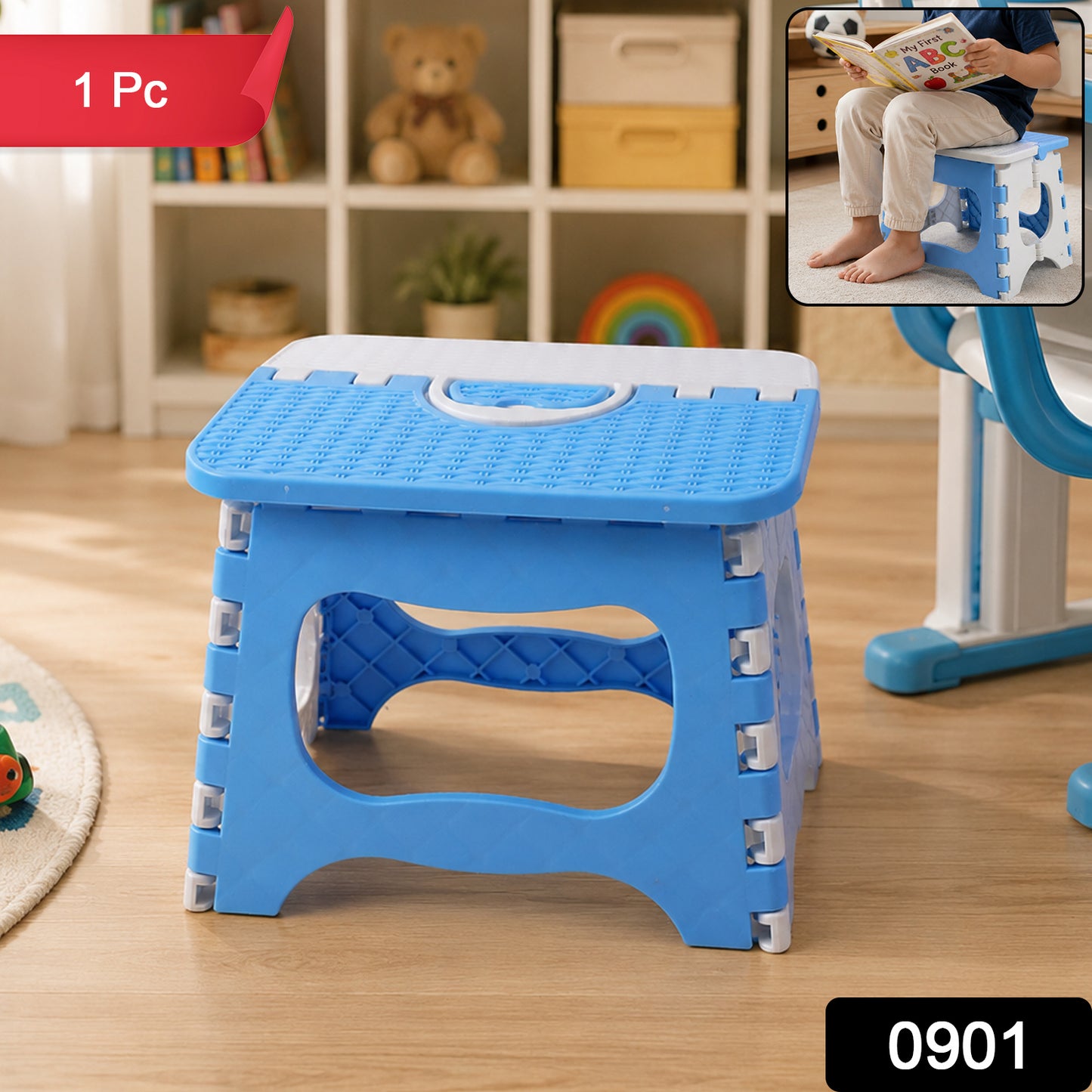 Foldable plastic step stool