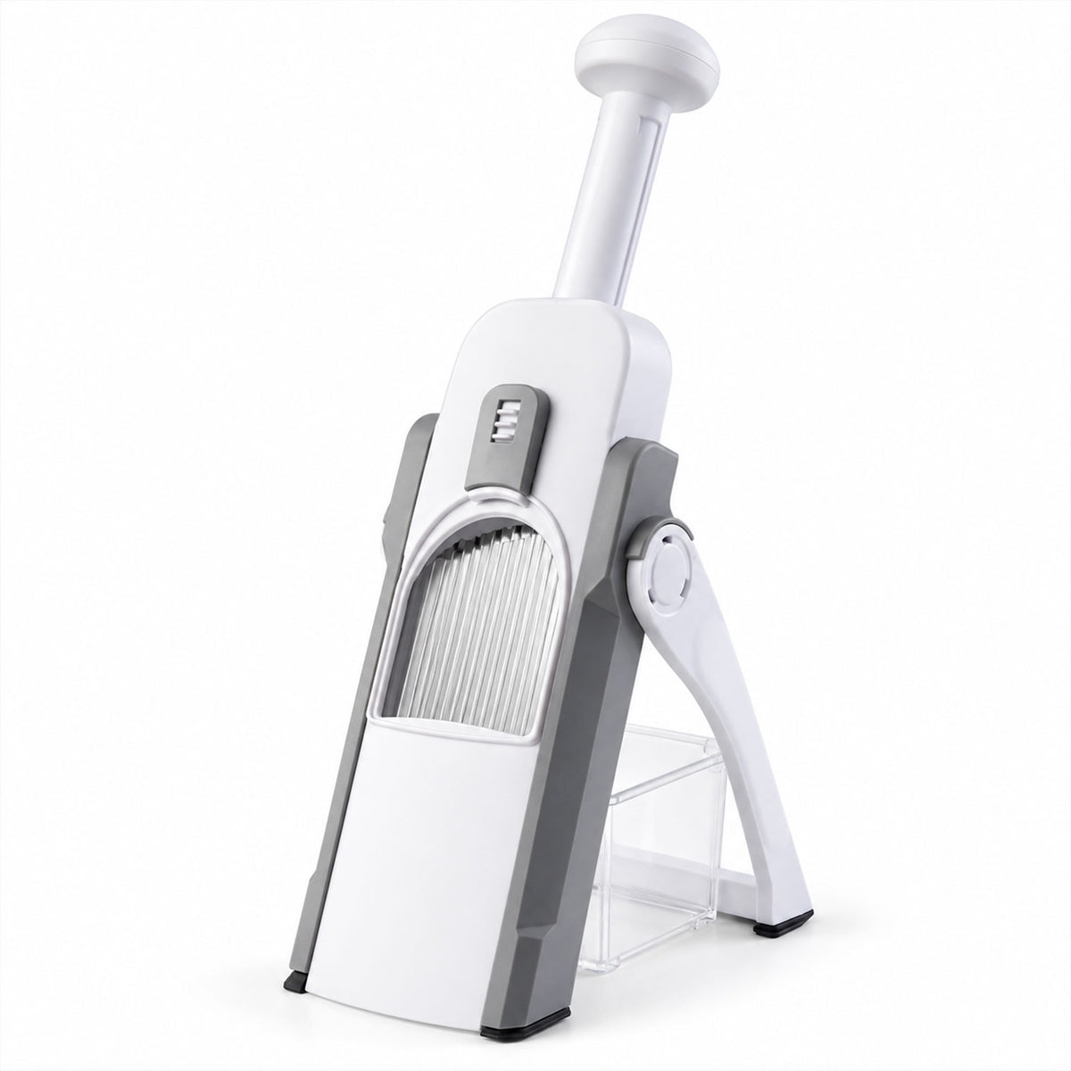 Manual Vegetable Slicer and Chopper with Adjustable Thickness and Tray (1 Set)