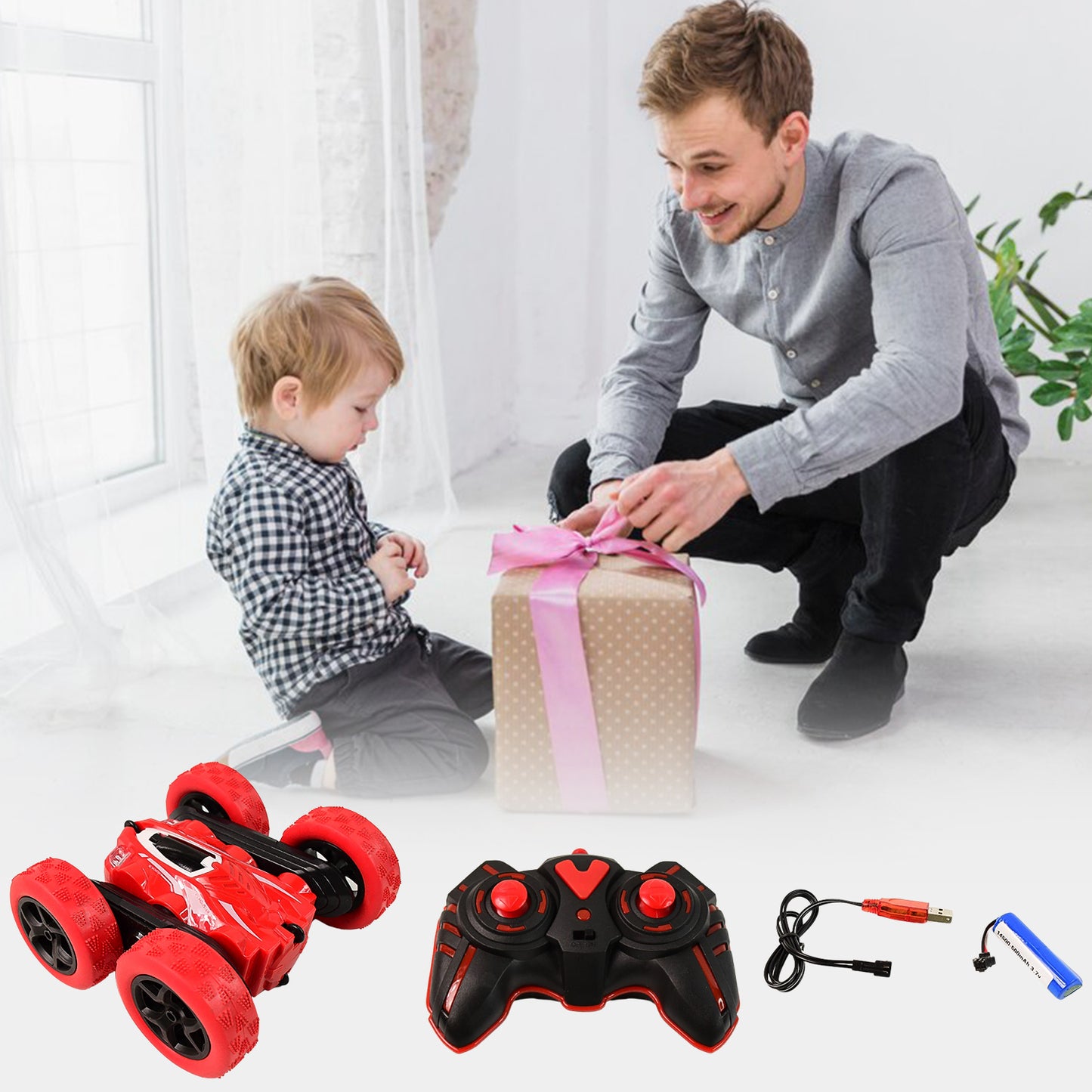 Electroplay Remote Control Car, Double Sided Fast Stunt Car (1 Set)