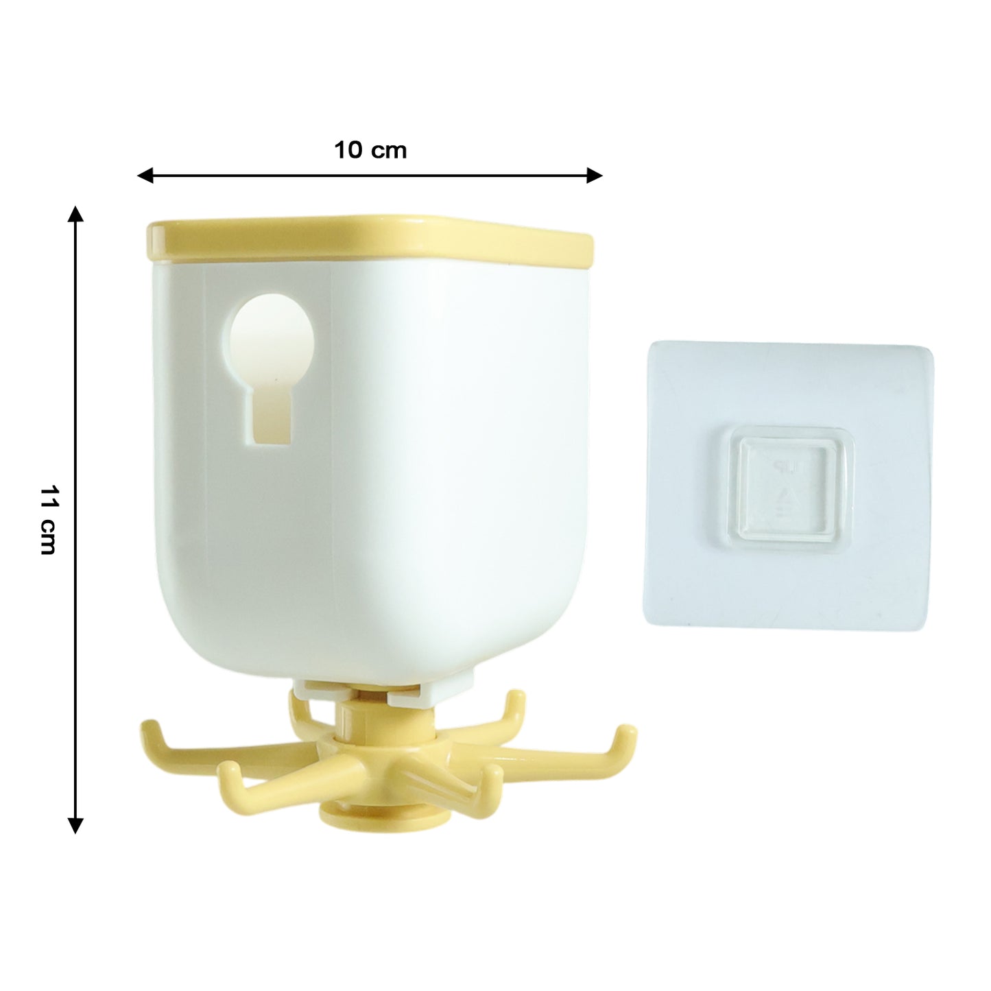 Sticky hook holding bathroom accessories