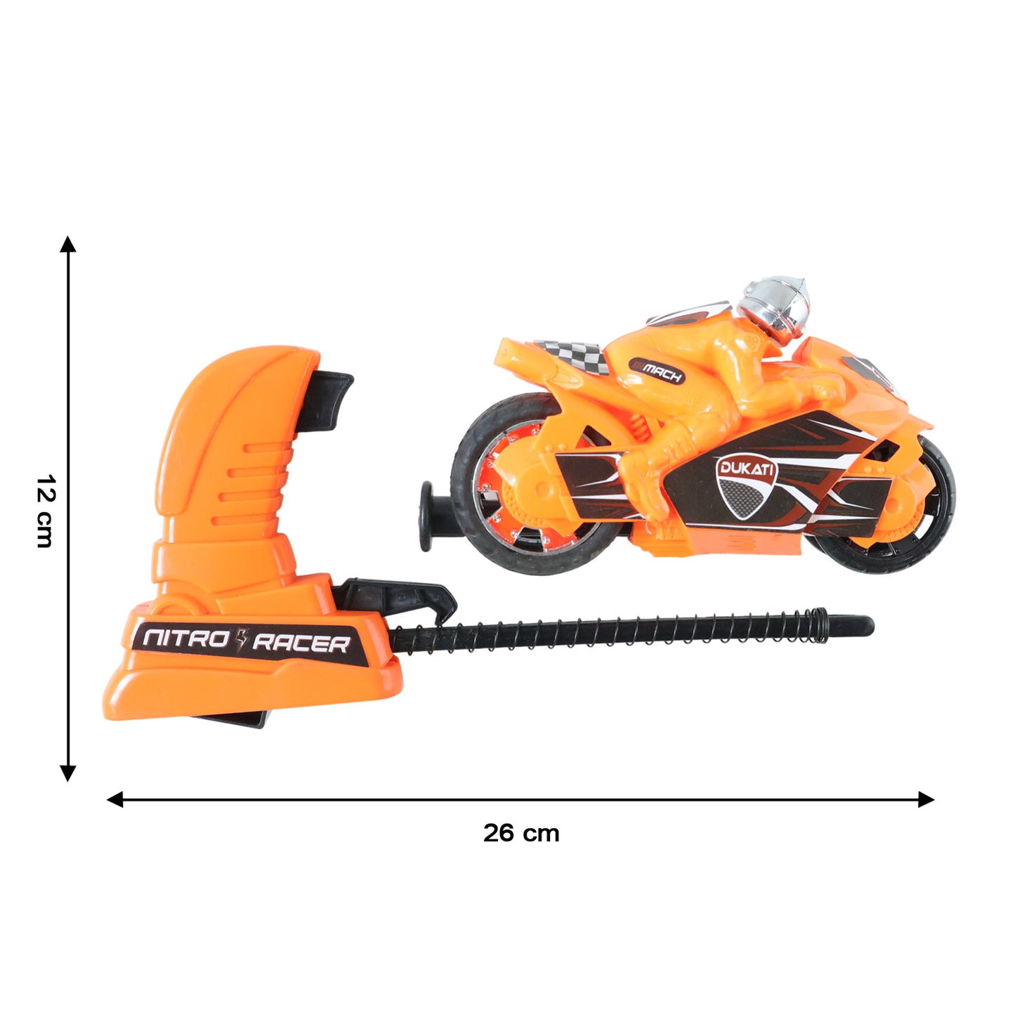 Launcher Bike Racing Toy for Kids with Manual Pull Launcher