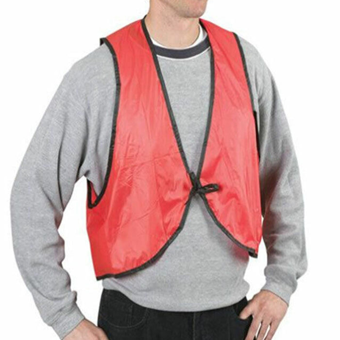 7453 Economy Safety Vest, Soft Vinyl with Tie Closure for Identifying Staff and Volunteers Adult PVC Safety Vest High Visibility for Outdoor Operator