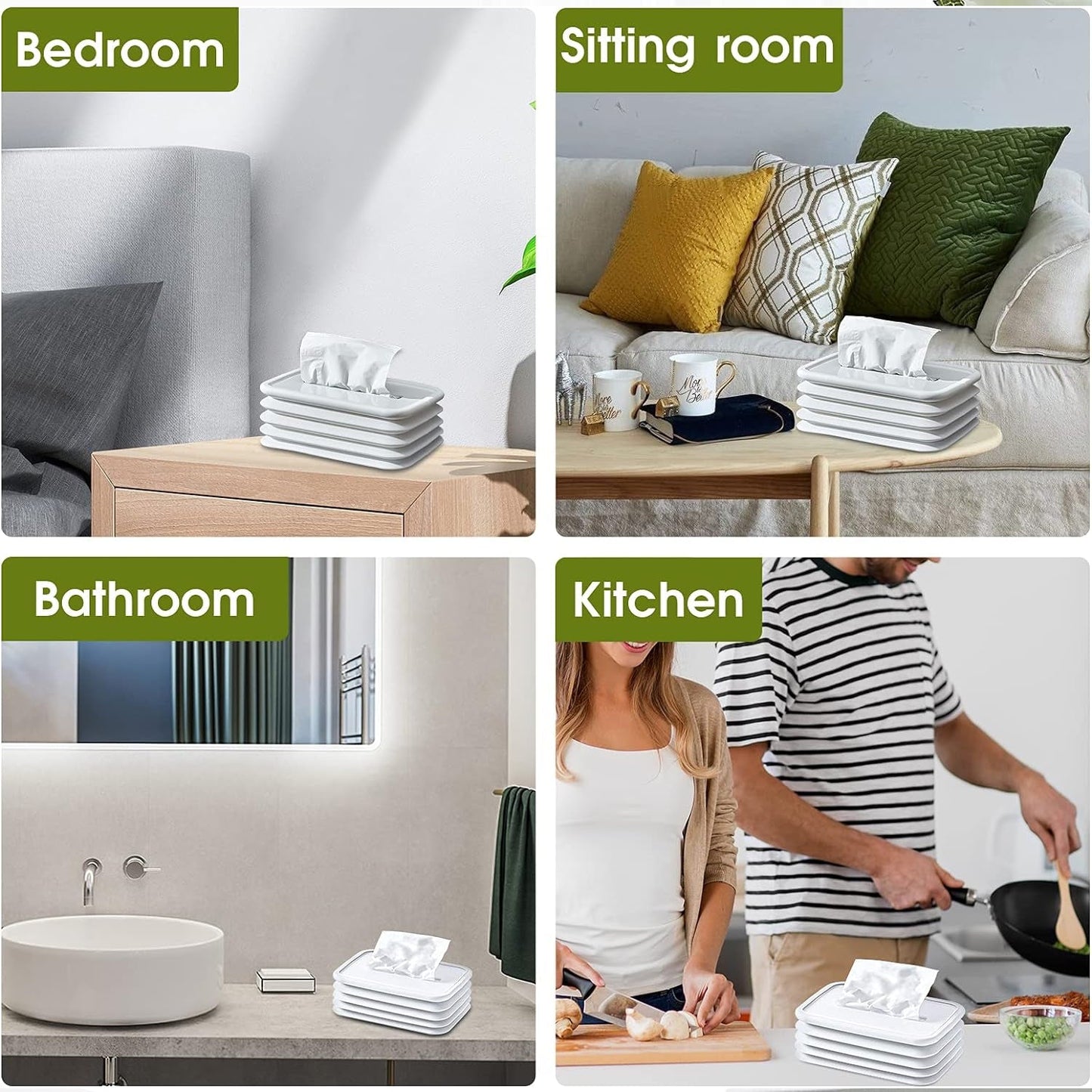 Simple Silicone Tissue Holder Cube / Cylinder Tissue Box for Bathroom, Office