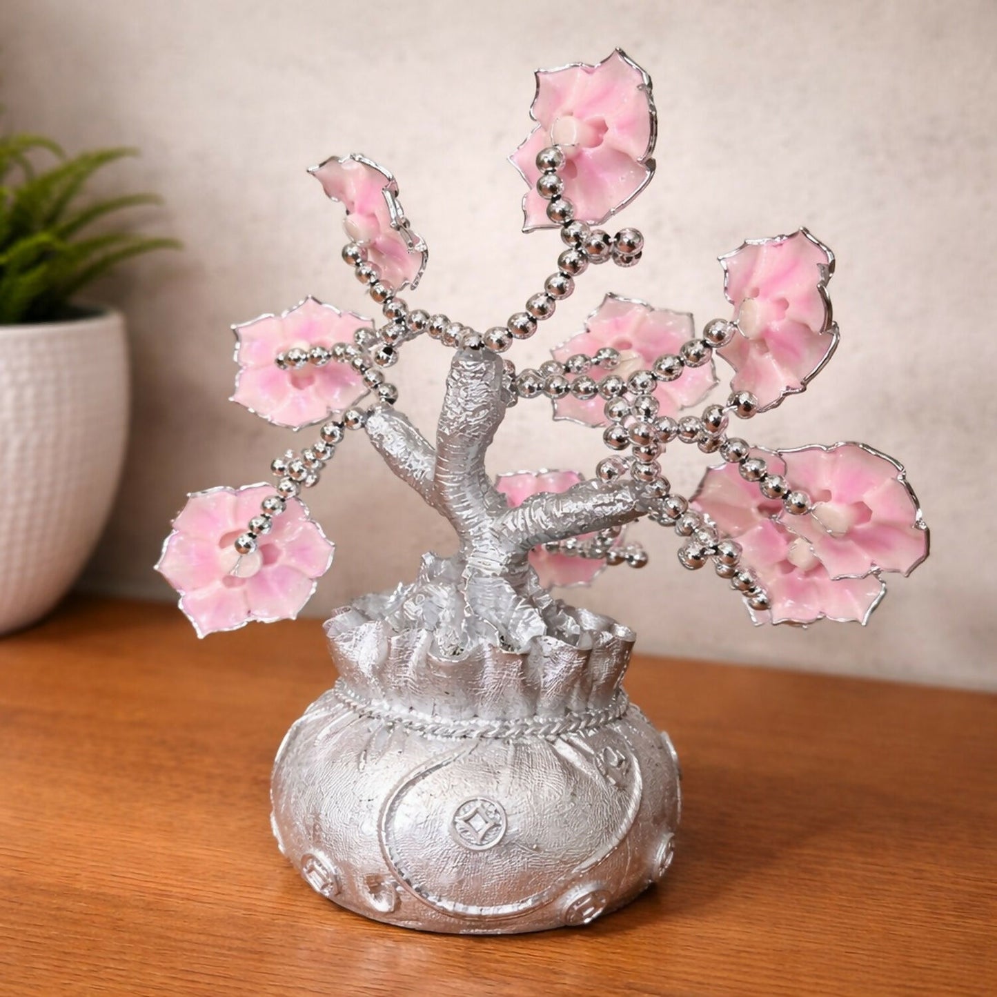 Pink Evil Eye Flower Tree Showpiece for Home Decor & Positive Energy