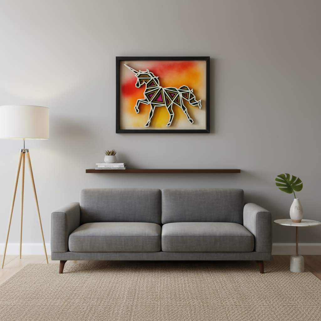 Handcrafted Multi-Layer Wooden Horse Wall Art – 3D Running Horse Design | Elegant Home Decor Frame | Premium Handmade Indian Artwork