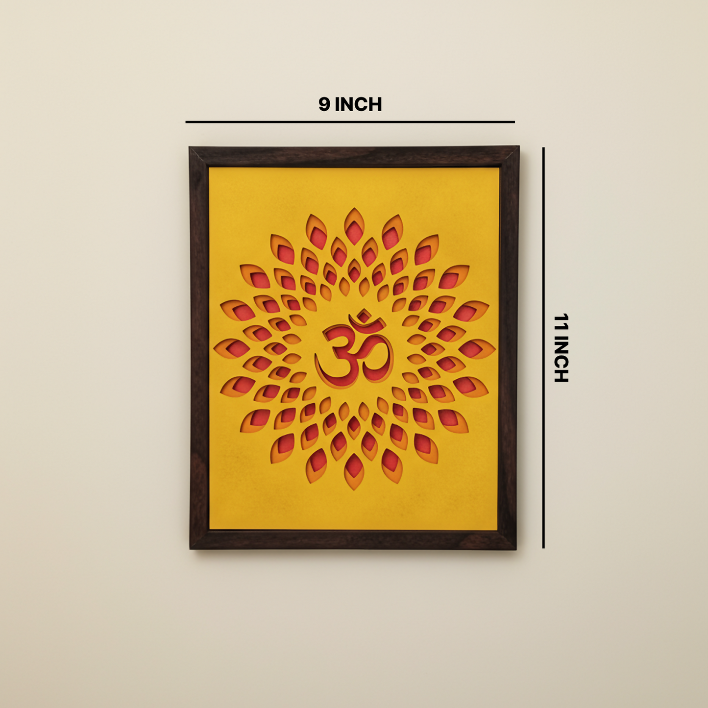 Handcrafted Multi-Layer Wooden OM Wall Art – 3D Spiritual Frame | Meditation & Yoga Room Decor | Divine Mandala-Inspired Home Wall Hanging