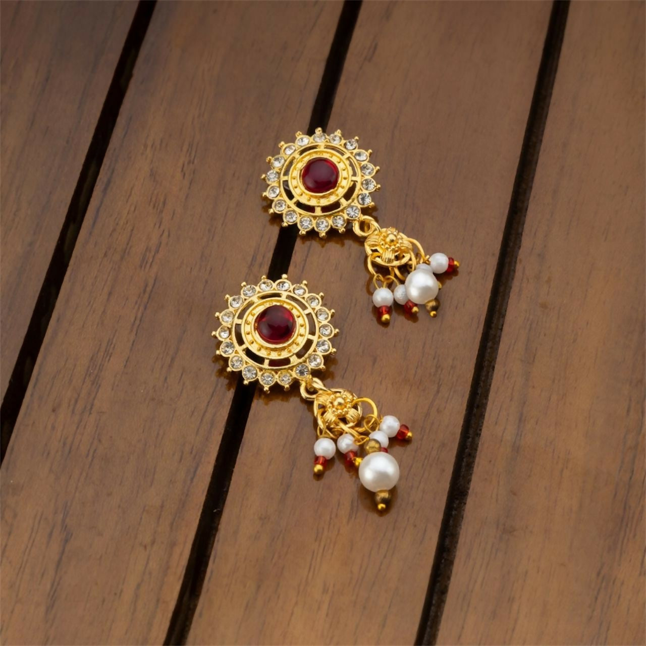 Rajasthani Borla Aad And Rajputi Poshak Jewellery Set with Earrings for Women & Girls