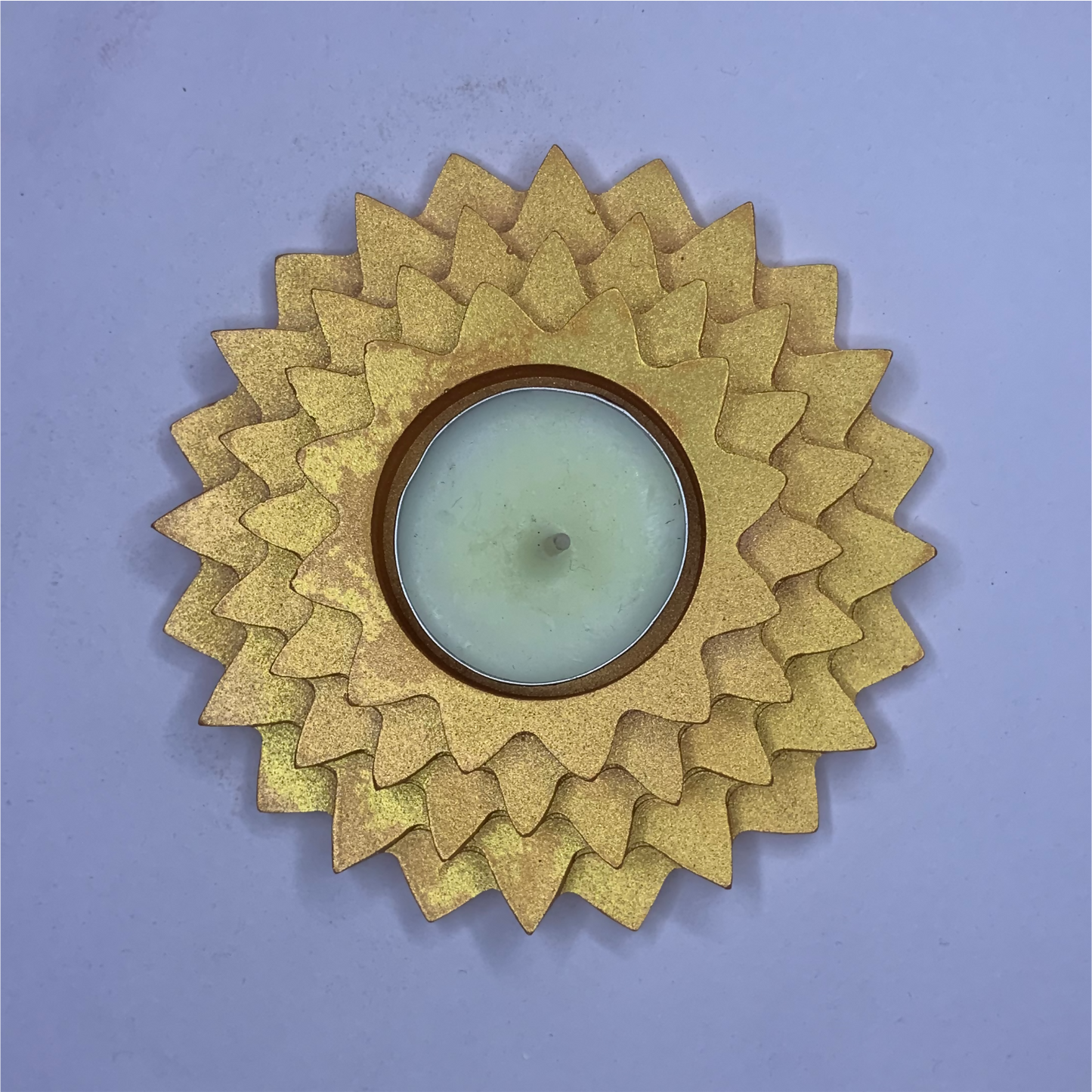 Handmade Flower 5-Step Diya – Rose Gold | Layered Tealight Holder for Diwali, Pooja & Home Décor | Unique Festival Gift Item