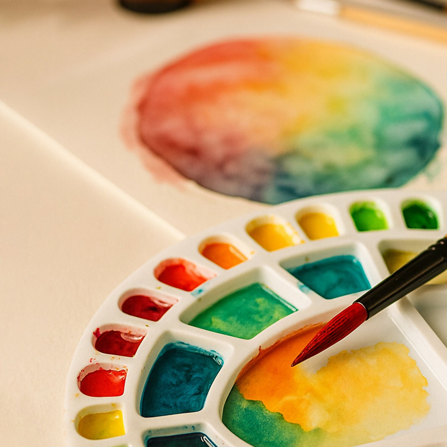 Khyati Colour Mixing Plate – Oval Large Paint Palette for Artists and Students