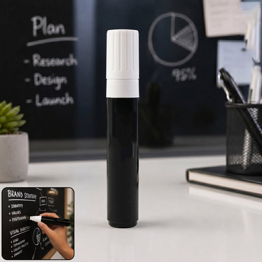 Black Chalk Marker Pen Liquid Erasable for Chalkboard Glass Window Menu (1 Pc)