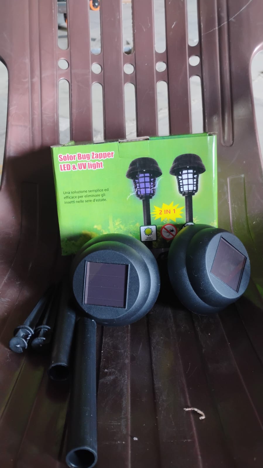 Garden Lighting UV LED Solar Powered LED Mosquito Trap / Bug Zapper (2 Pc)